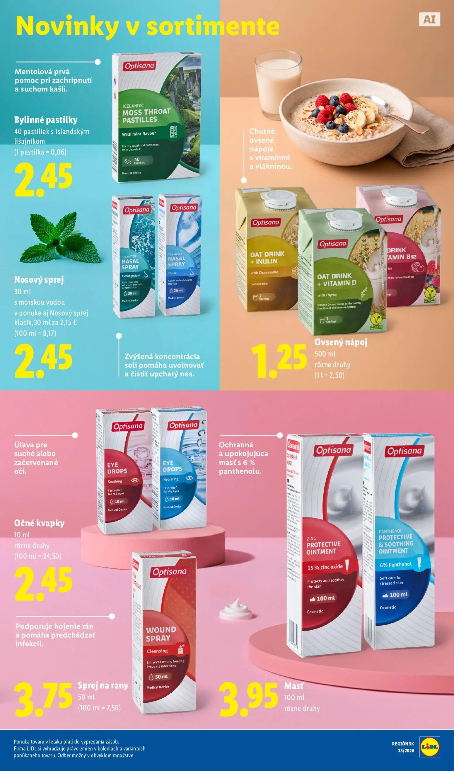 Lidl leták, strana 49 z 100 — Bylinné pastilky, Nosový sprej, Oat Drink