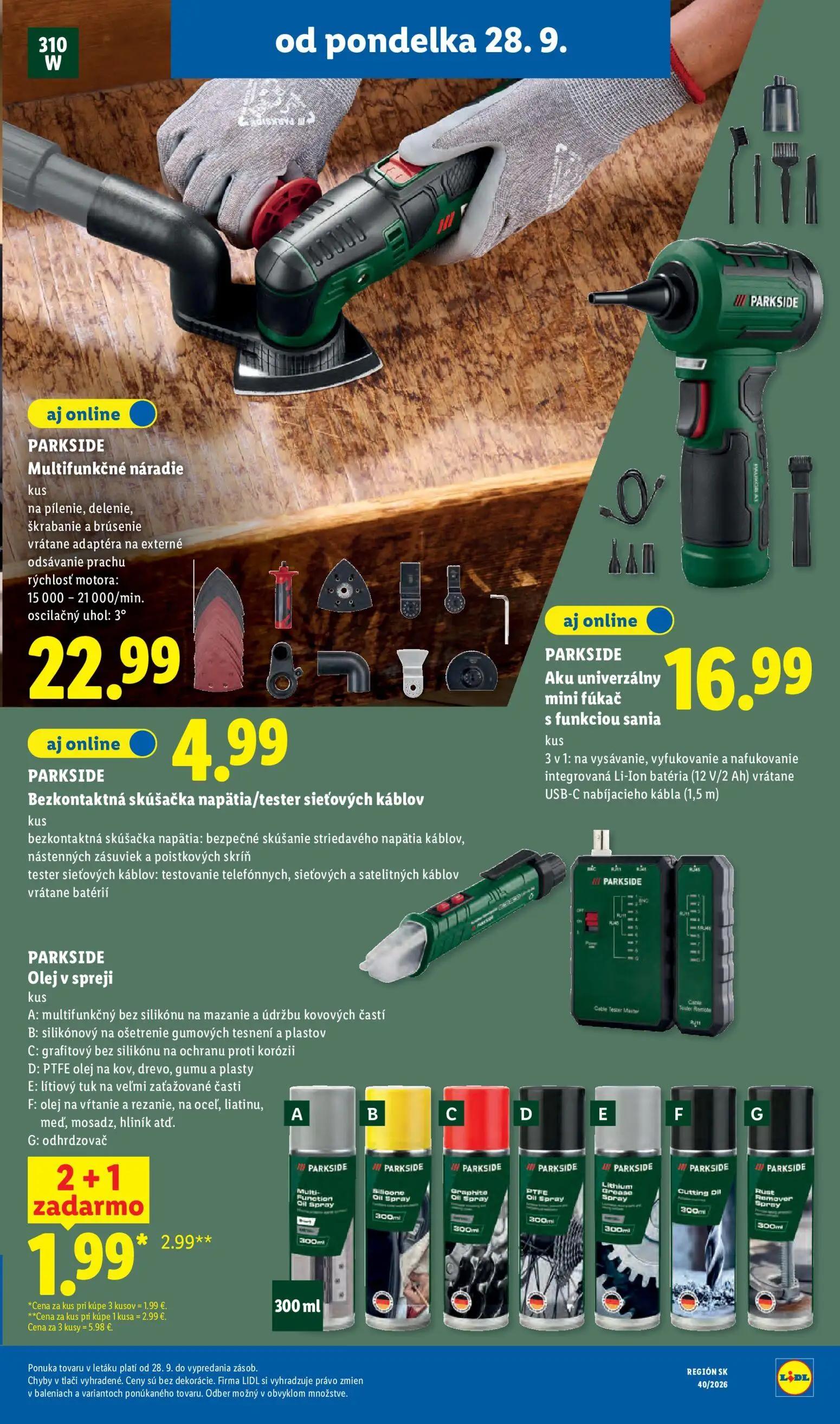 Lidl leták, strana 57 z 100 — PARKSIDE OLEJ V SPREJI Multi-Function Oil Spray, PARKSIDE OLEJ V SPREJI Silicone Oil Spray, PA…