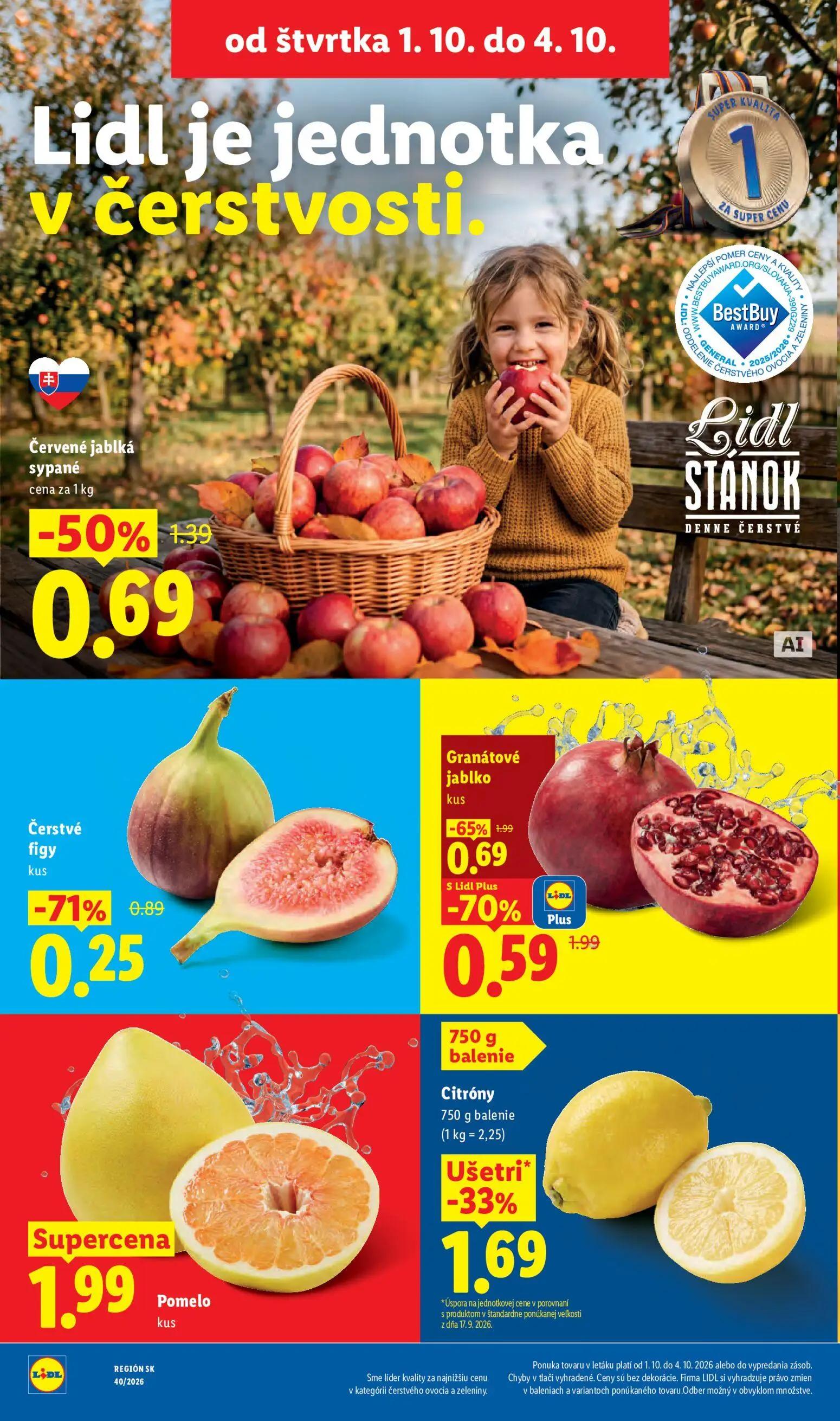 Lidl leták, strana 66 z 100 — Granátové jablko, Citróny, Červené jablká sypané