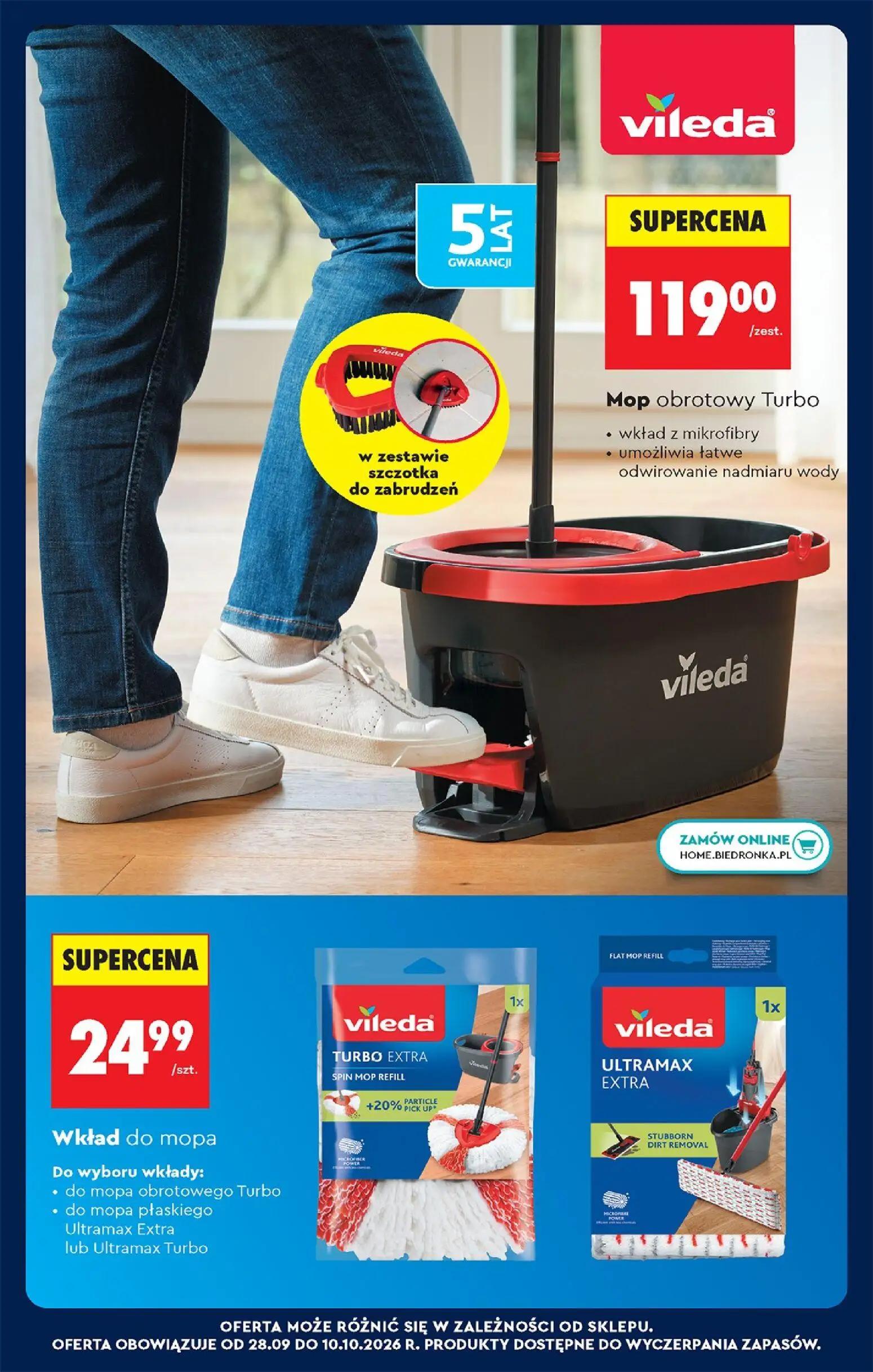 Biedronka gazetka, strona 105 z 106 — Mop obrotowy Turbo, Wkład do mopa