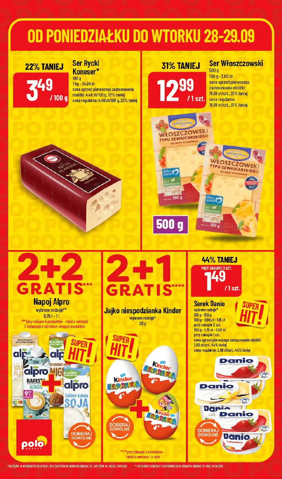 POLOmarket gazetka, strona 4 z 6 — Ser Włoszczowski, Serek Danio, Ser Rycki Koneser*