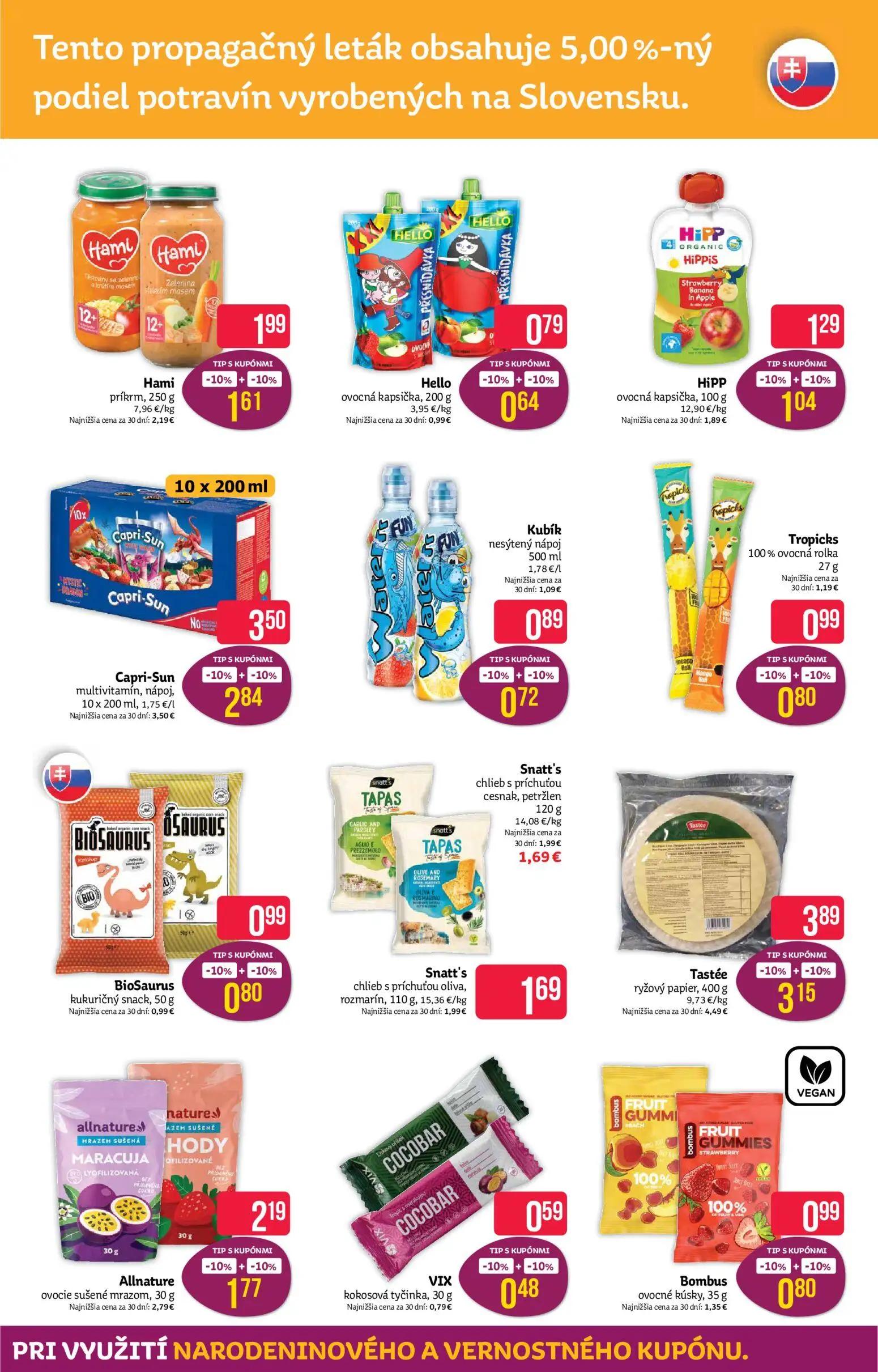 Teta Drogerie leták, strana 11 z 17 — Tastée ryžový papier, Capri-Sun multivitamín, nápoj, Allnature ovocie sušené mrazom
