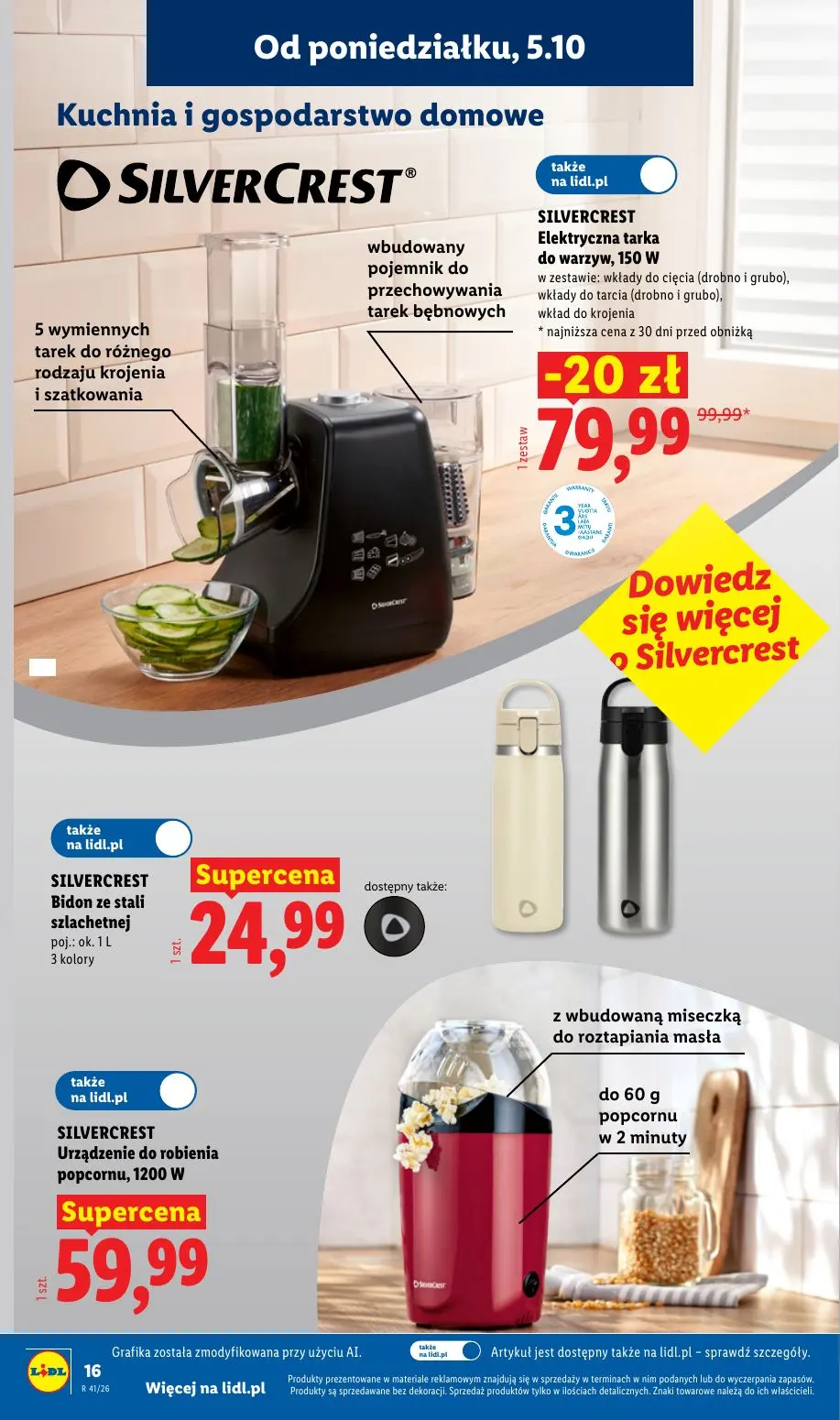 Lidl gazetka, strona 20 z 60 — SILVERCREST Elektryczna tarka do warzyw, 150 W, SILVERCREST Bidon ze stali szlachetnej, SILVE…