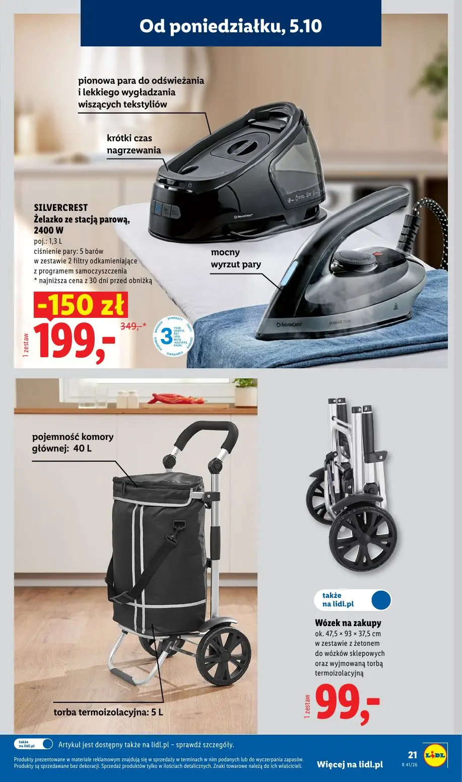 Lidl gazetka, strona 25 z 60 — SILVERCREST Żelazko ze stacją parową, 2400 W, Wózek na zakupy