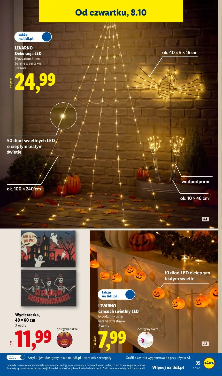 Lidl gazetka, strona 45 z 60 — LIVARNO Dekoracja LED, Wycieraczka, LIVARNO Łańcuch świetlny LED