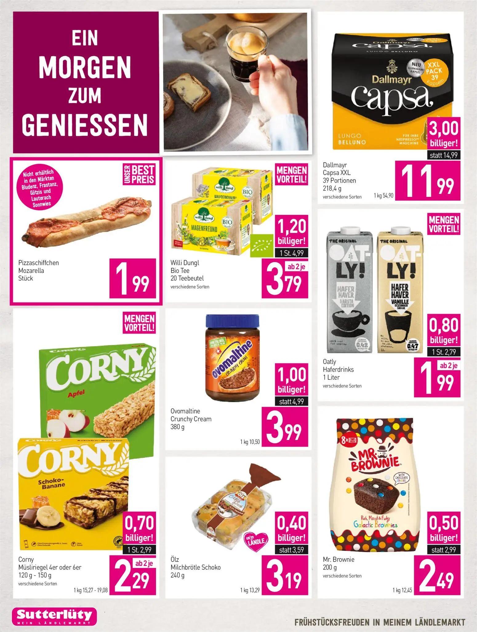 Sutterlüty Prospekt, Seite 2 von 8 — Dallmayr Capsa XXL, Willi Dungl Bio Tee, Ovomaltine Crunchy Cream