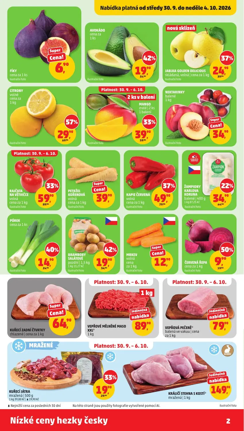 PENNY leták, strana 2 z 37 — CITRONY volné, RAJČATA NA VĚTVIČCE volná, KAPIE ČERVENÁ volná