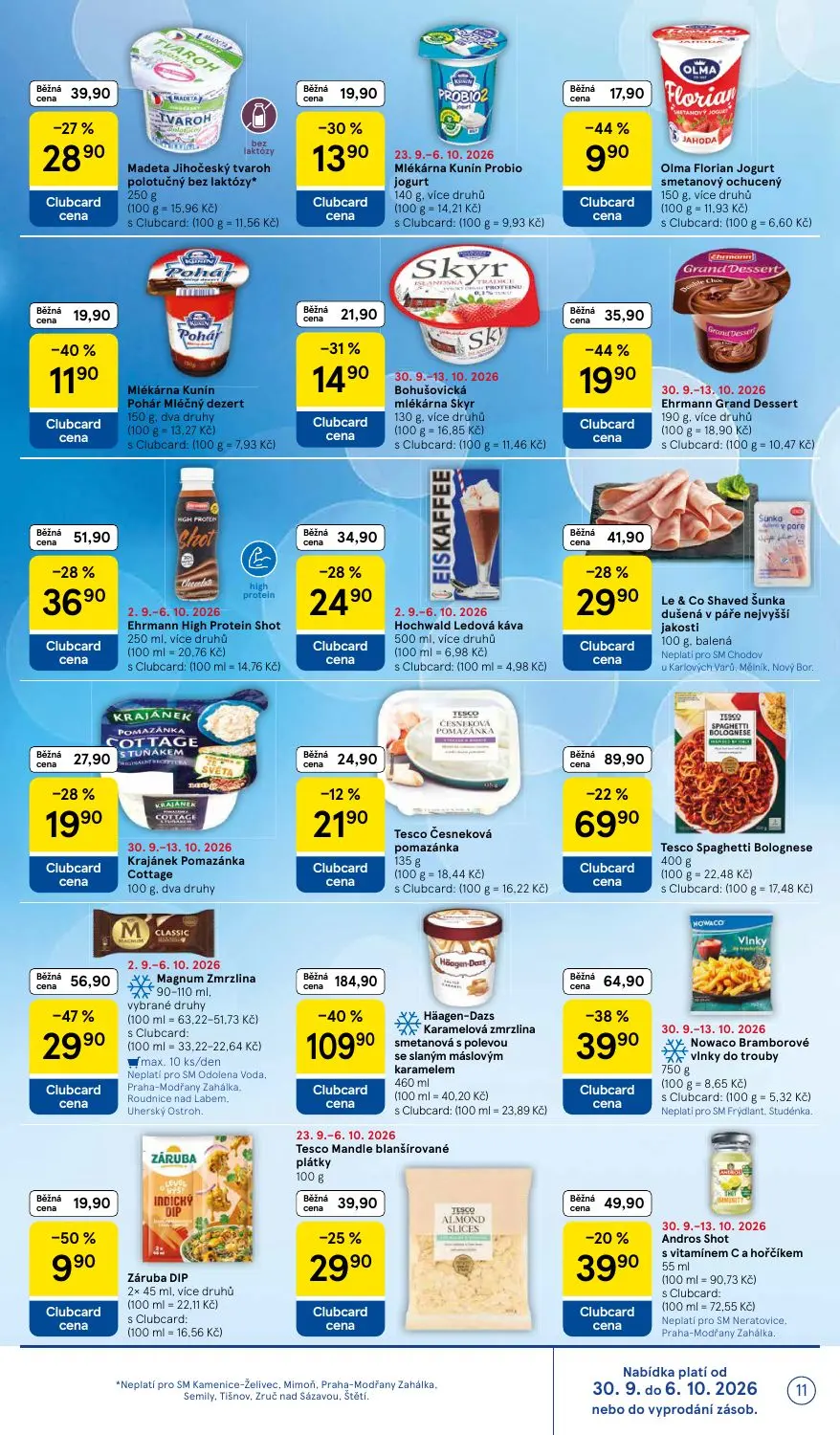 Tesco Supermarket leták, strana 11 z 16 — Häagen-Dazs Karamelová zmrzlina smetanová s polevou se slaným máslovým karamelem, …