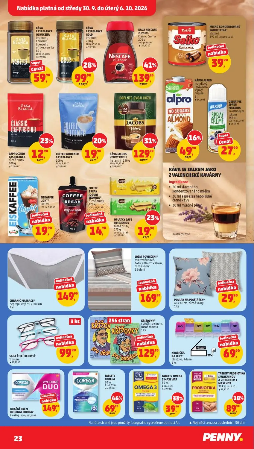 PENNY leták, strana 23 z 37 — KÁVA NESCAFÉ instantní Classic, Crema, KÁVA JACOBS VELVET REFILL instantní, TABLETY COREGA