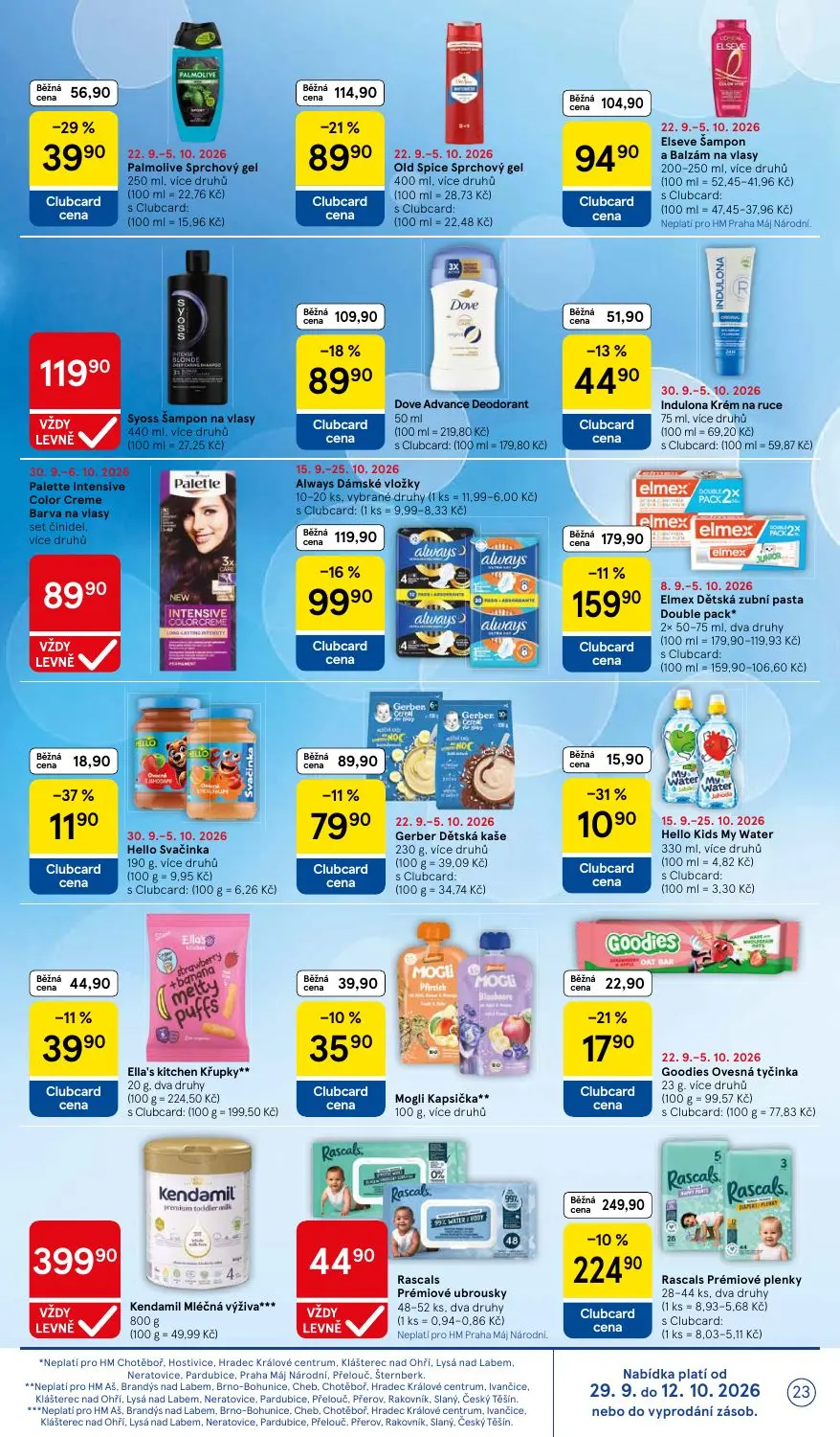 Tesco leták, strana 23 z 36 — Old Spice Sprchový gel, Rascals Prémiové plenky, Dove Advance Deodorant