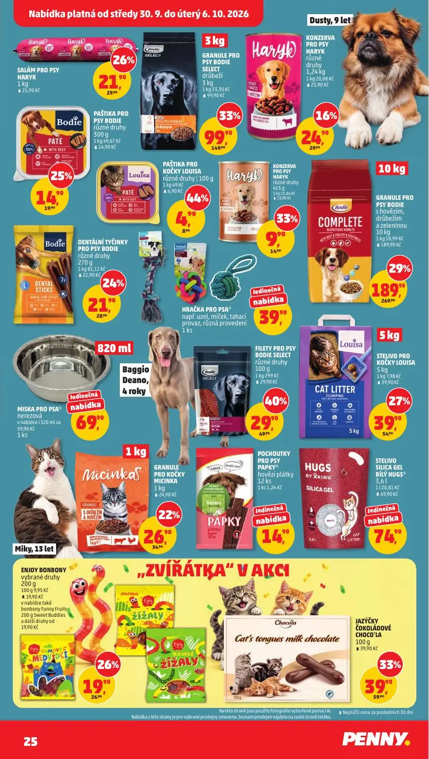 PENNY leták, strana 25 z 37 — GRANULE PRO PSY BODIE COMPLETE s hovězím, drůbežím a zeleninou, GRANULE PRO PSY BODIE SELECT d…