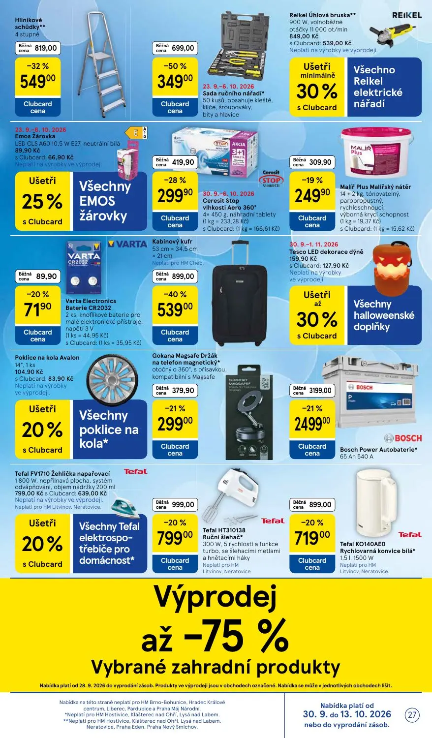 Tesco leták, strana 27 z 36 — Bosch Power Autobaterie*, Kabinový kufr, Sada ručního nářadí*