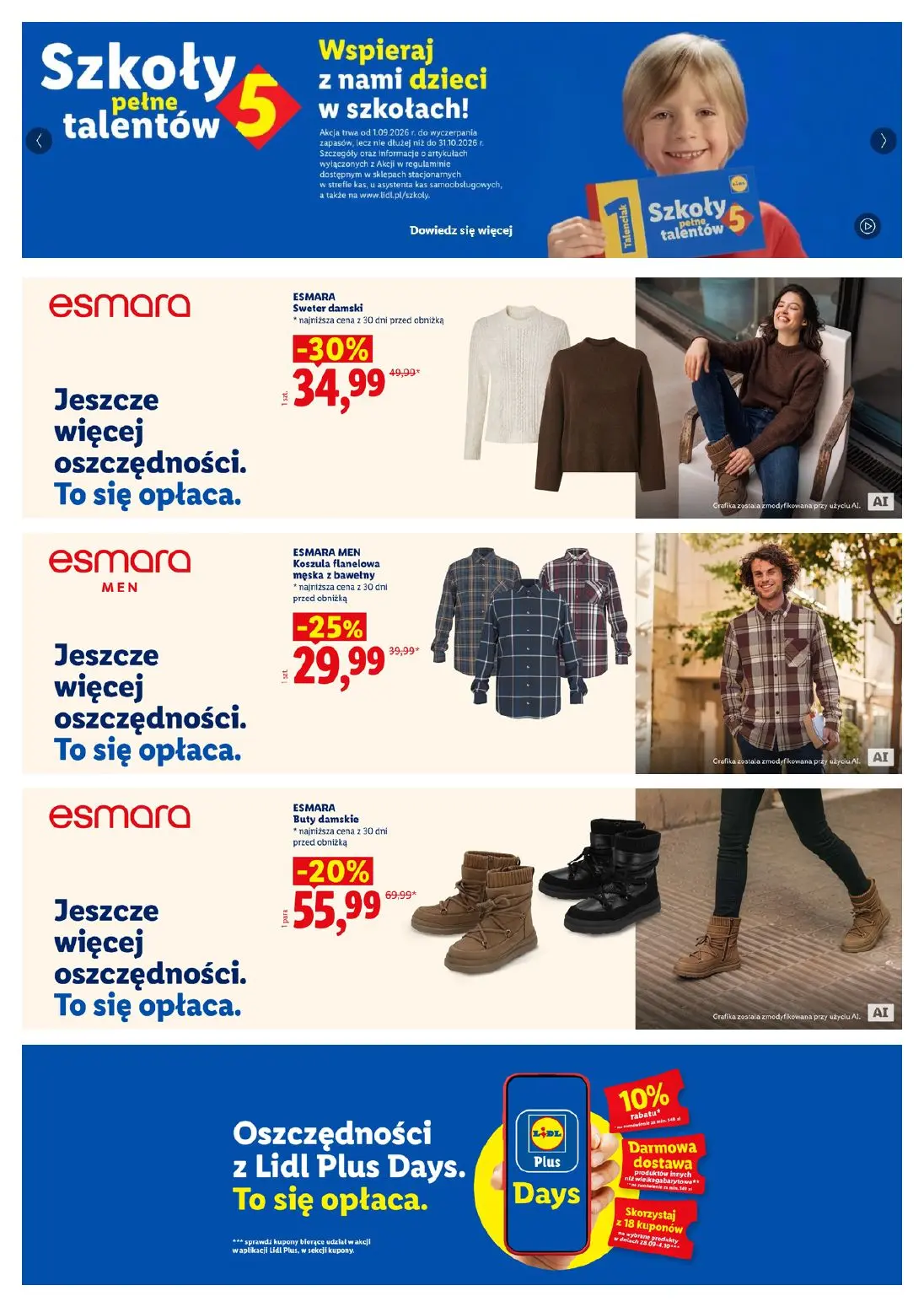 Lidl gazetka, strona 28 z 30 — ESMARA Sweter damski, ESMARA Buty damskie, ESMARA MEN Koszula flanelowa męska z bawełny