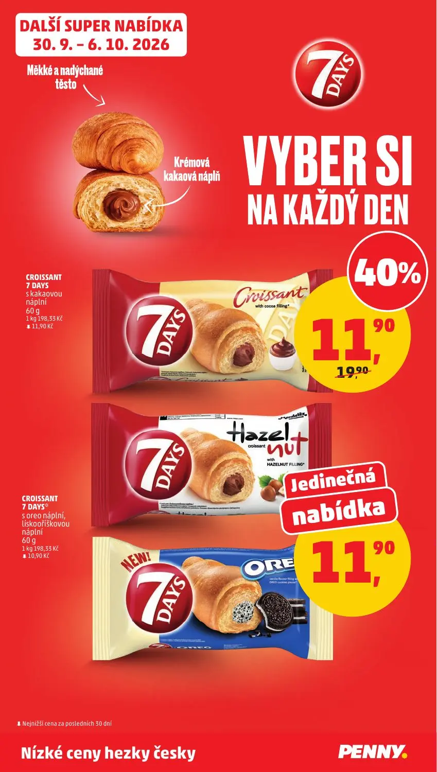PENNY leták, strana 35 z 37 — CROISSANT 7 DAYS s kakaovou náplní, CROISSANT 7 DAYS s oreo náplní, lískooříškovou náplní