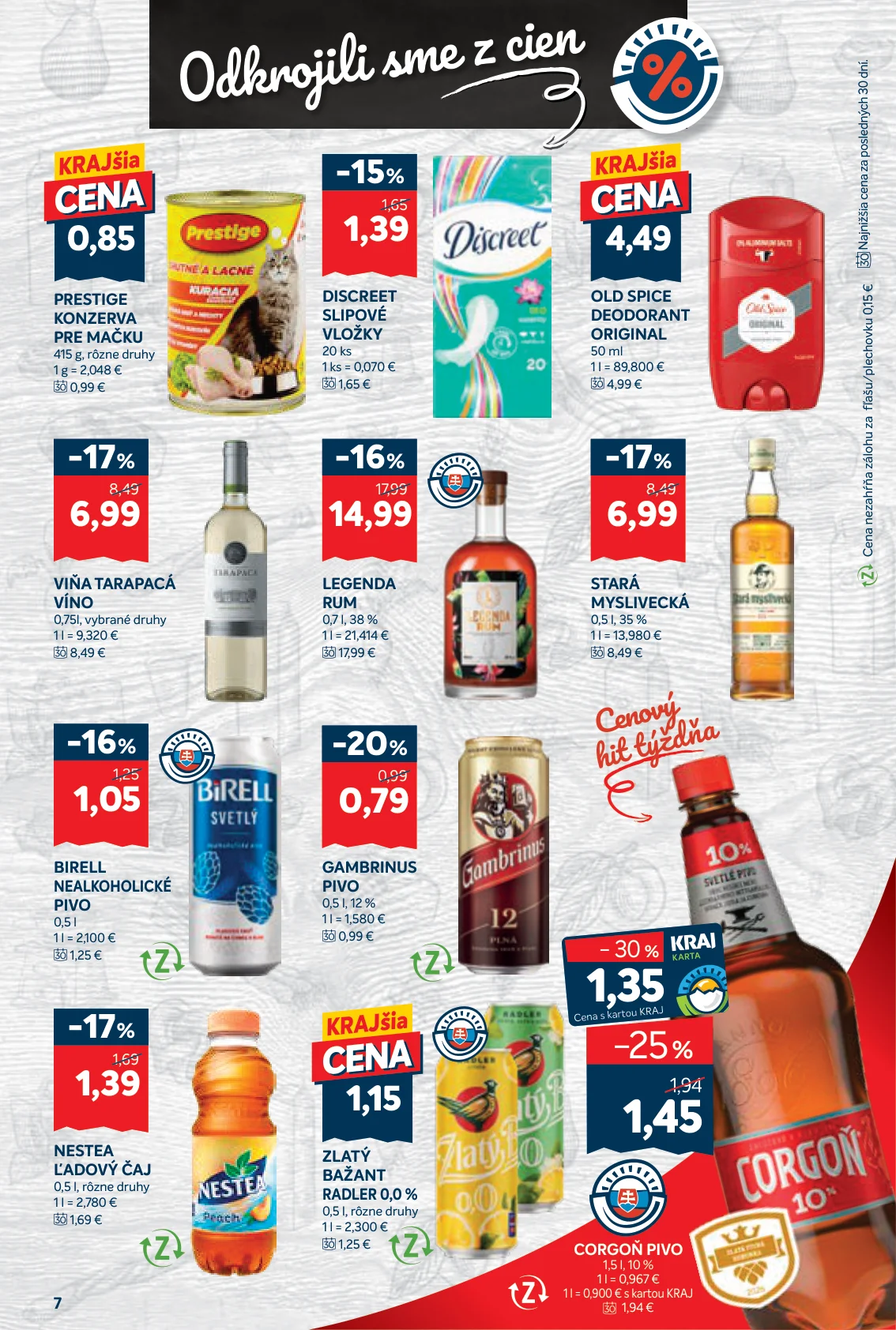 Kraj leták, strana 13 z 16 — LEGENDA RUM, VIŇA TARAPACÁ VÍNO, STARÁ MYSLIVECKÁ