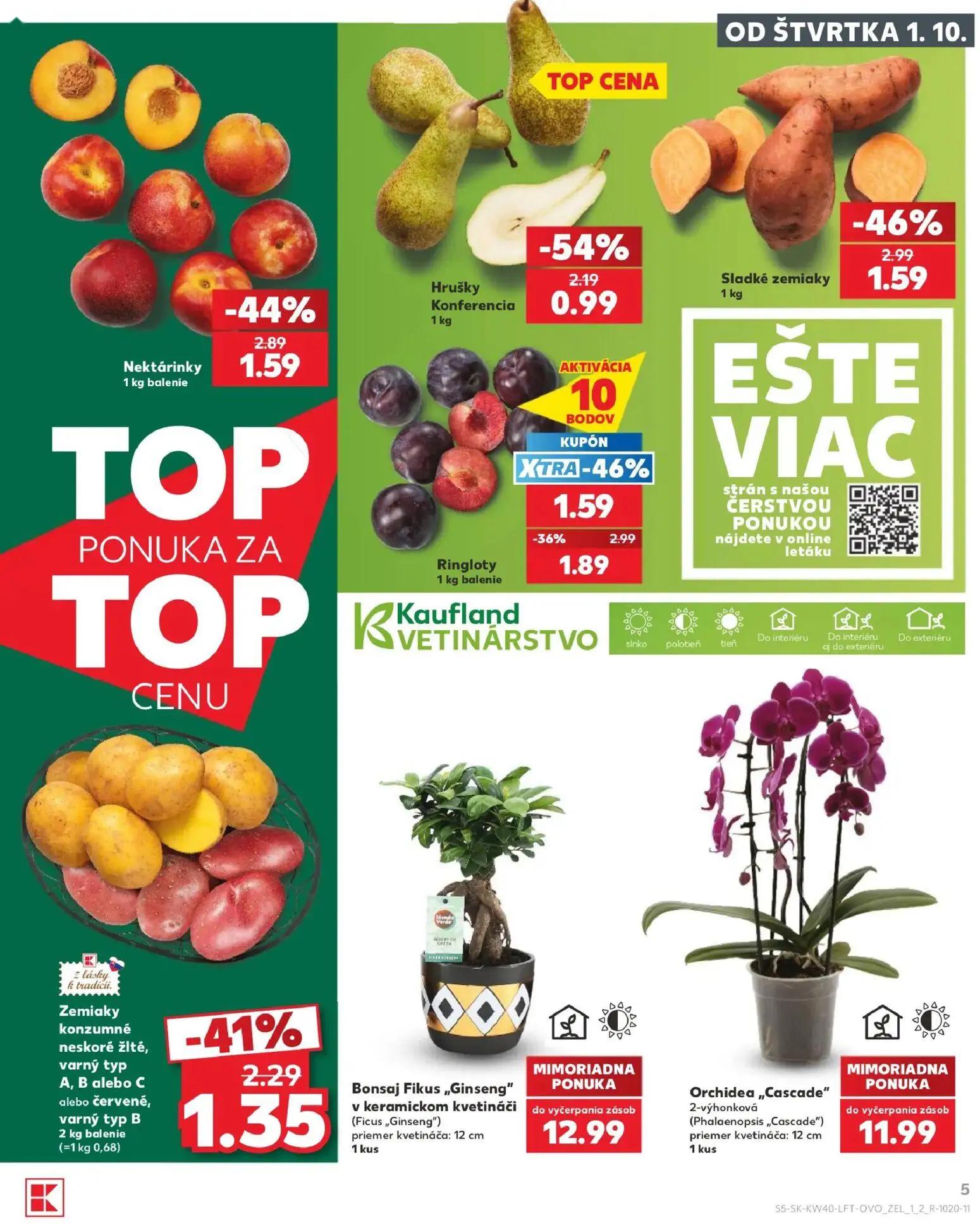 Kaufland leták, strana 5 z 76 — Sladké zemiaky, Ringloty, Nektárinky