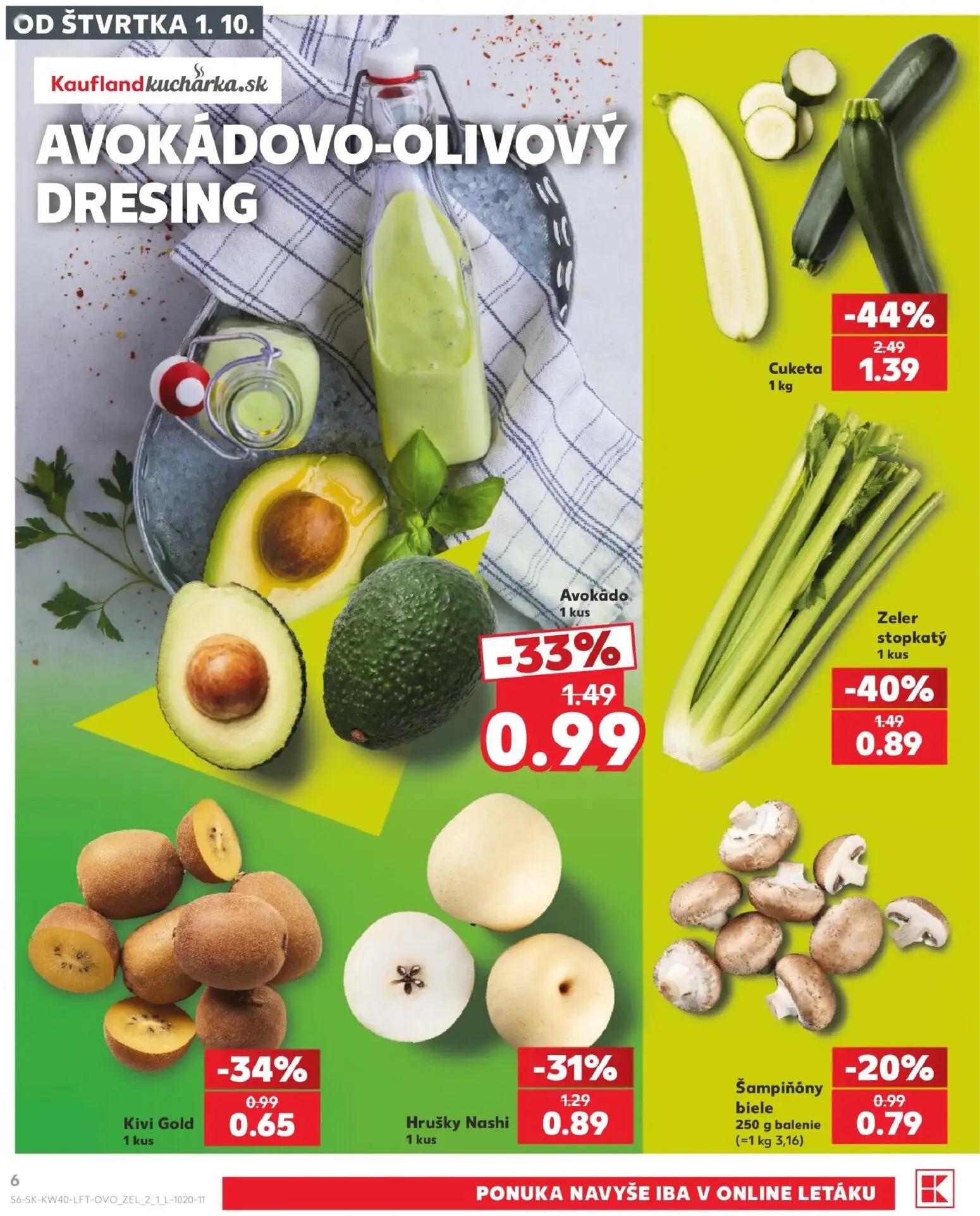 Kaufland leták, strana 6 z 76 — Cuketa, Zeler stopkatý, Avokádo