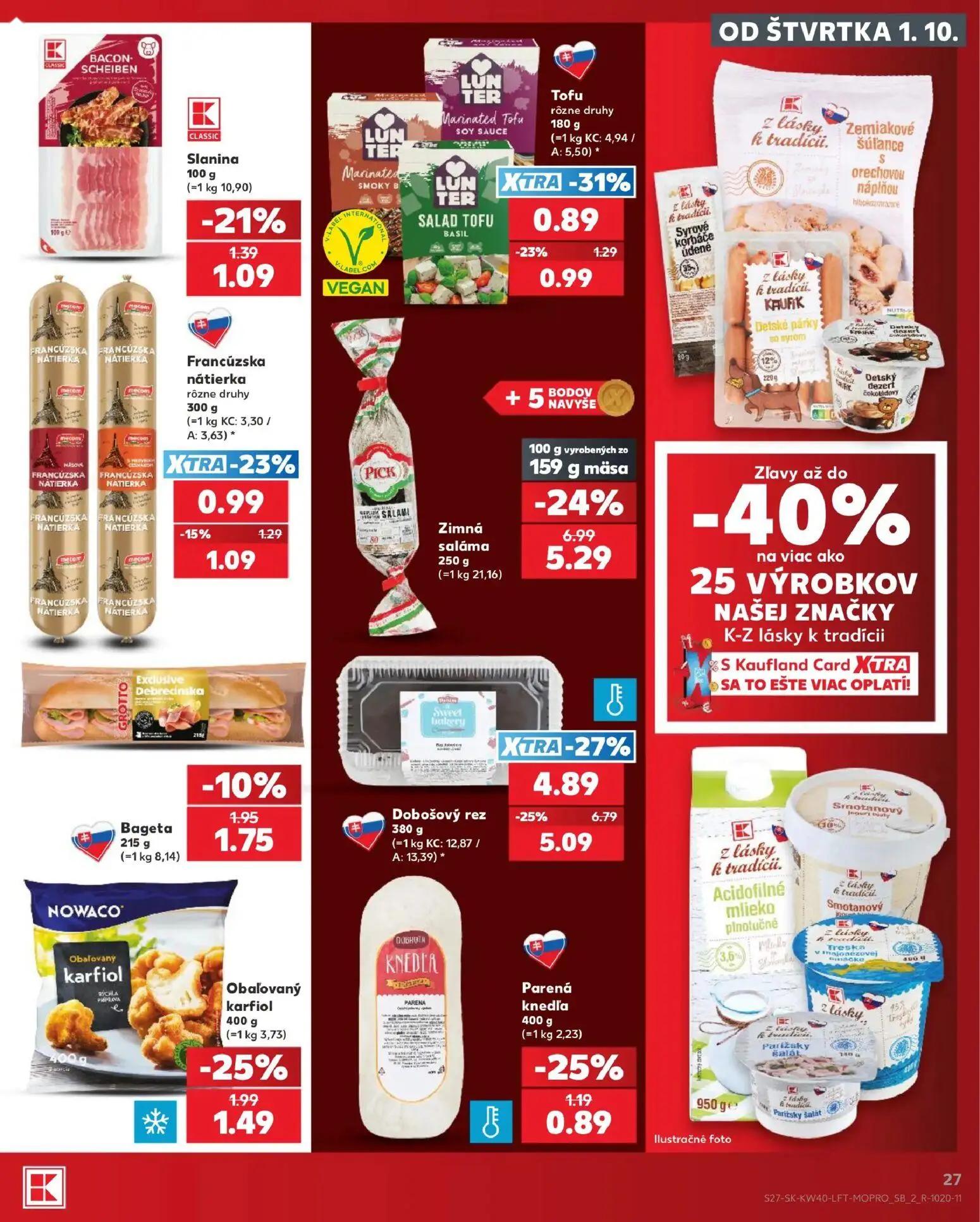 Kaufland leták, strana 27 z 76 — Dobošový rez, Zimná saláma, Obalovaný karfiol