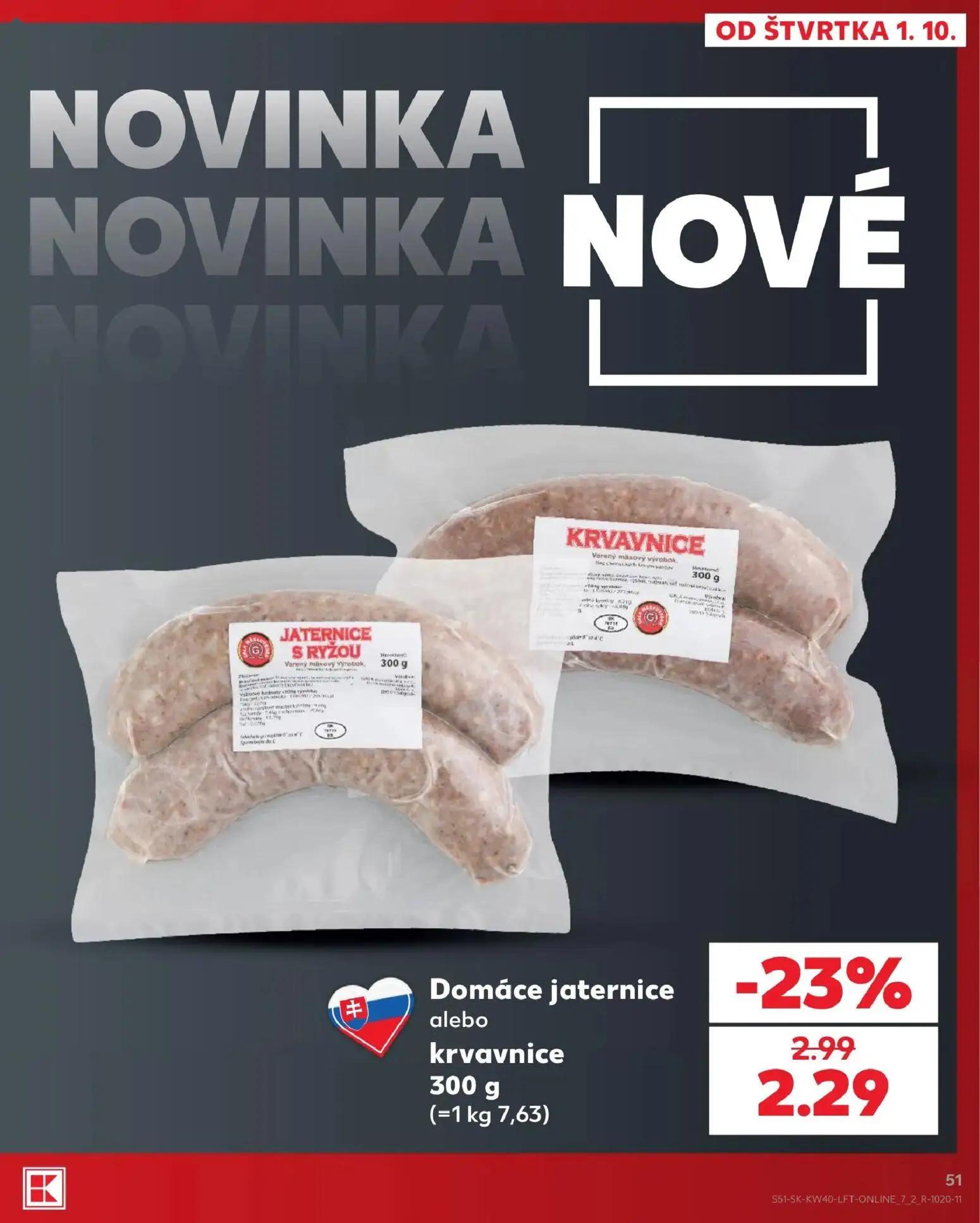 Kaufland leták, strana 51 z 76 — Domáce jaternice alebo krvavnice