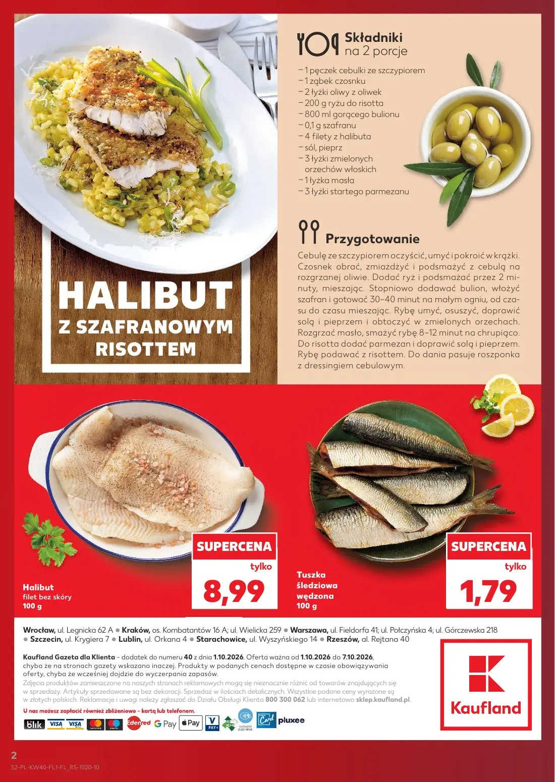 Kaufland gazetka, strona 2 z 2 — Halibut filet bez skóry, Tuszka śledziowa wędzona