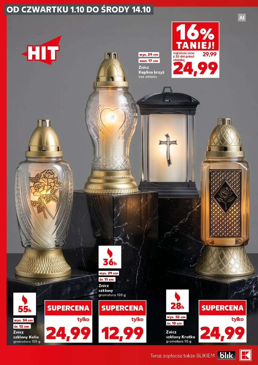 Kaufland gazetka, strona 2 z 18 — Znicz Kaplica krzyż bez wkładu, Znicz szklany, Znicz szklany Kalia