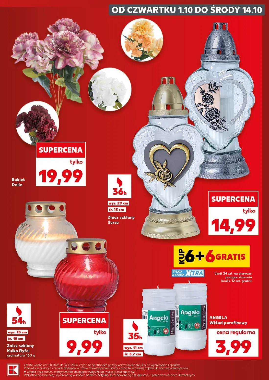 Kaufland gazetka, strona 3 z 18 — Bukiet Dalia, Znicz szklany Serce, Znicz szklany Kulka Ryfel