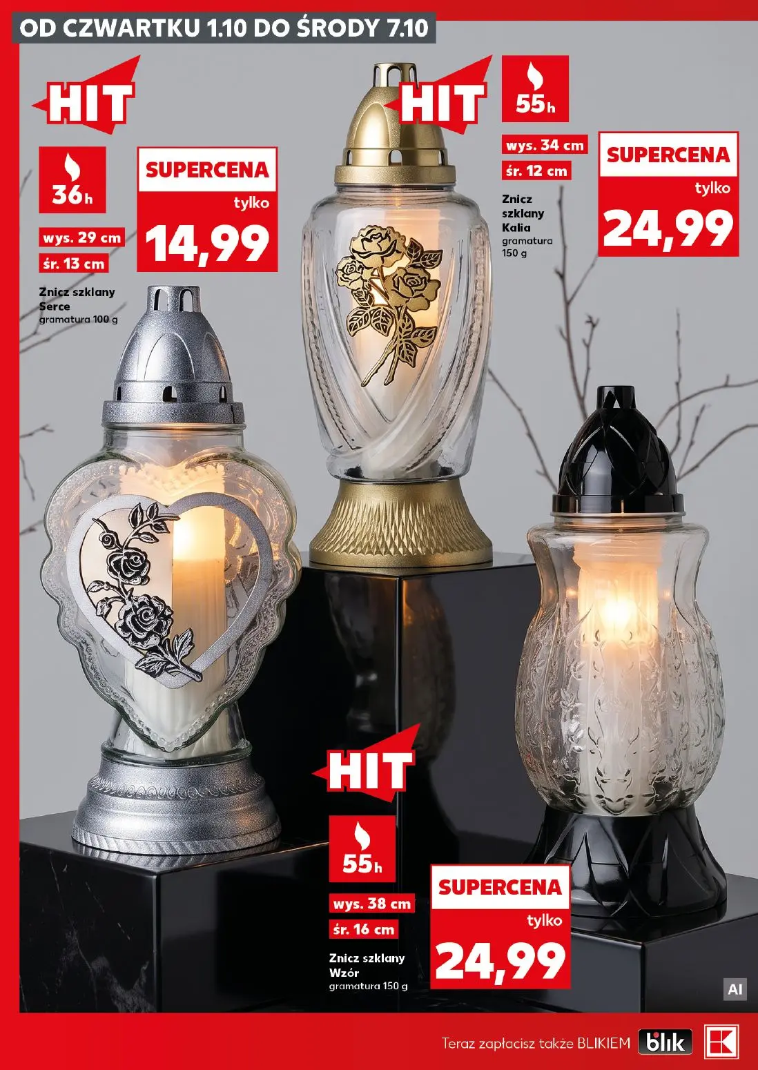 Kaufland gazetka, strona 4 z 20 — Znicz szklany Serce, Znicz szklany Kalia, Znicz szklany Wzór