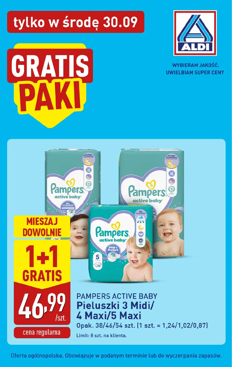 ALDI gazetka, strona 4 z 4 — PAMPERS ACTIVE BABY Pieluszki 3 Midi/4 Maxi/5 Maxi