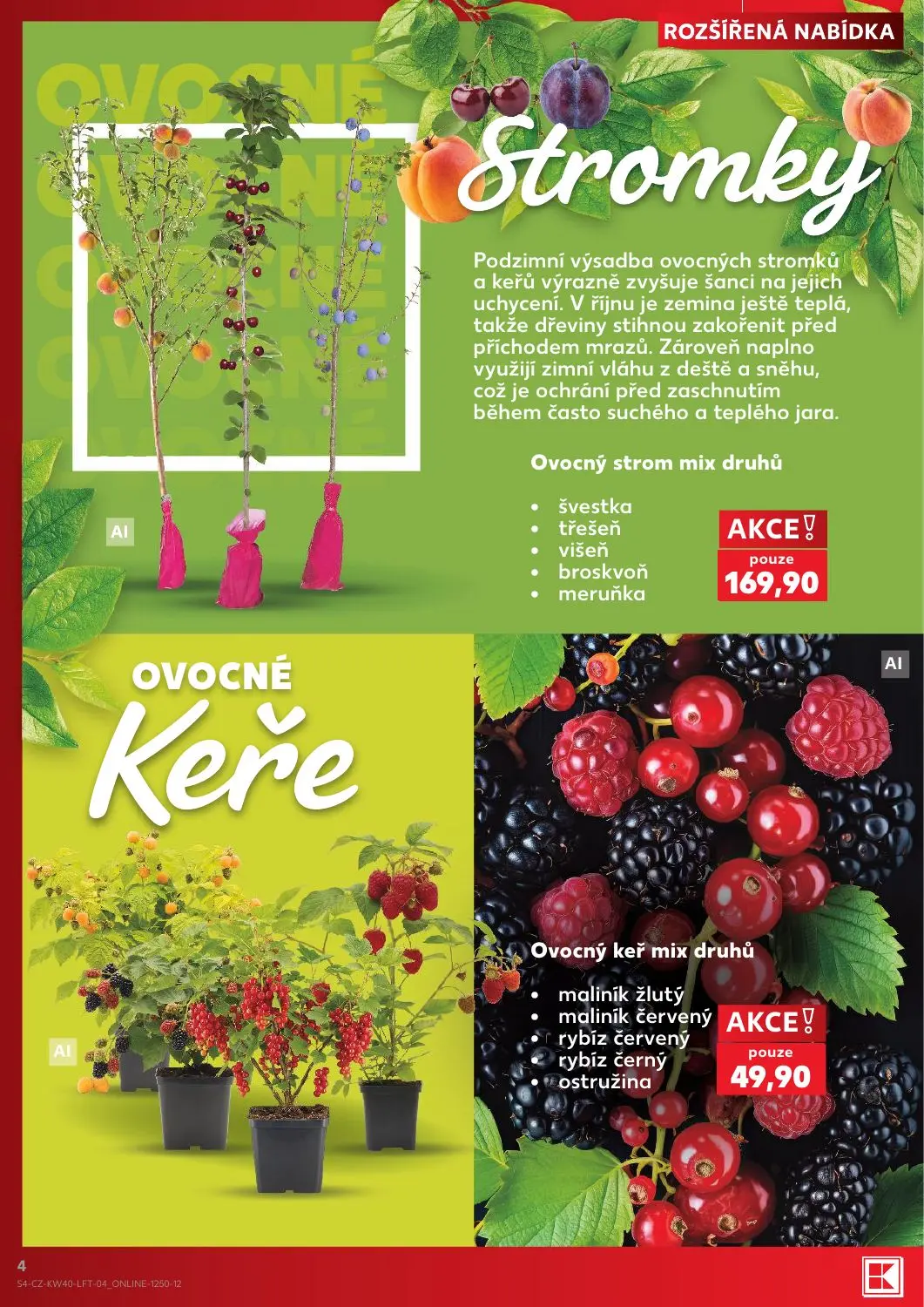 Kaufland leták, strana 4 z 54 — Ovocný strom mix druhů, Ovocný keř mix druhů