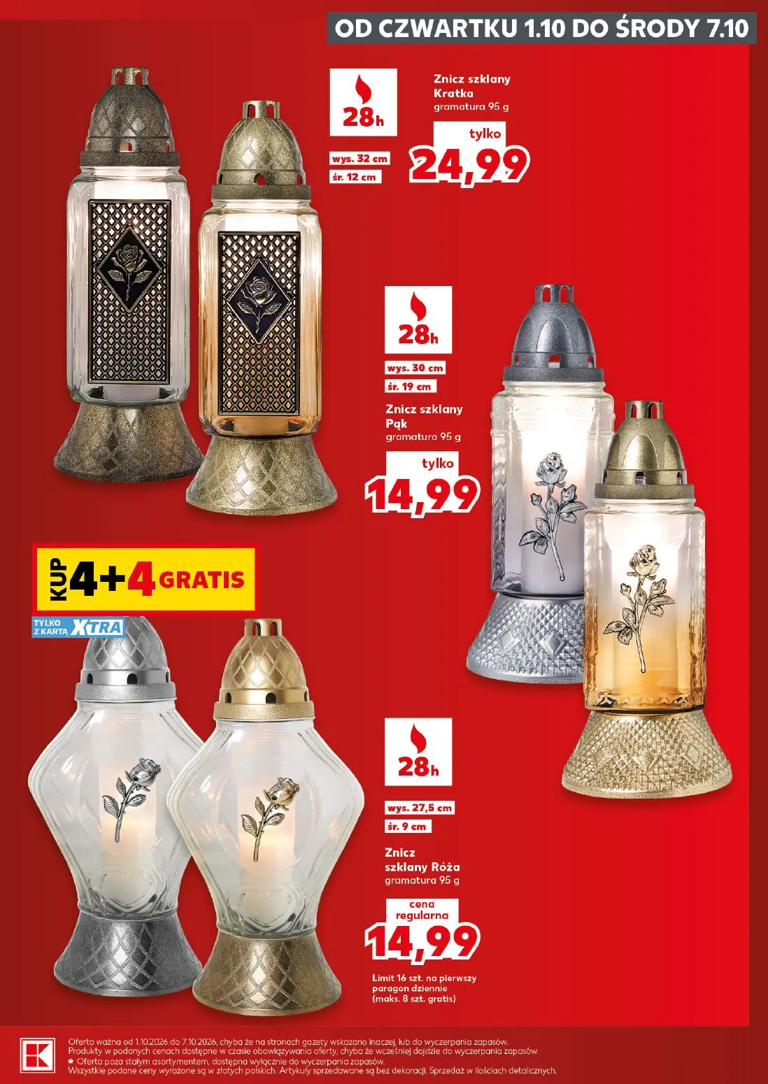Kaufland gazetka, strona 5 z 20 — Znicz szklany Kratka, Znicz szklany Pąk, Znicz szklany Róża