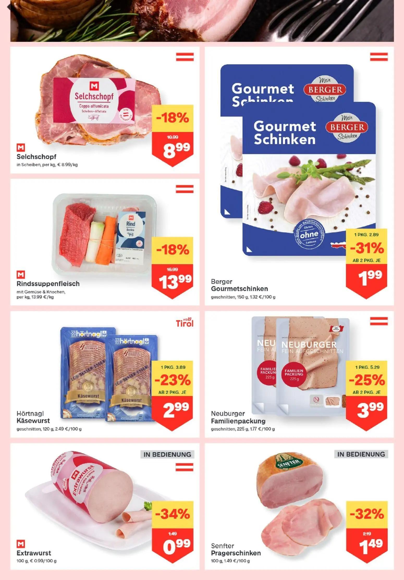 MPREIS Prospekt, Seite 3 von 15 — Rindssuppenfleisch, Selchschopf, Neuburger Familienpackung
