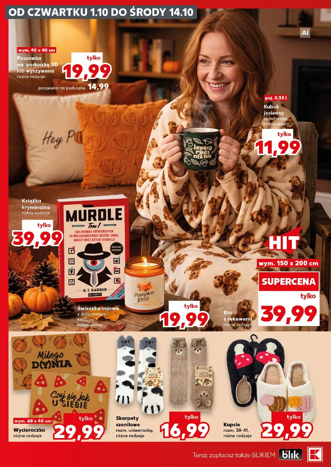 Kaufland gazetka, strona 6 z 18 — Poszewka na poduszkę 3D lub wyszywana, poszewka na poduszkę, Kubek jesienny ceramiczny