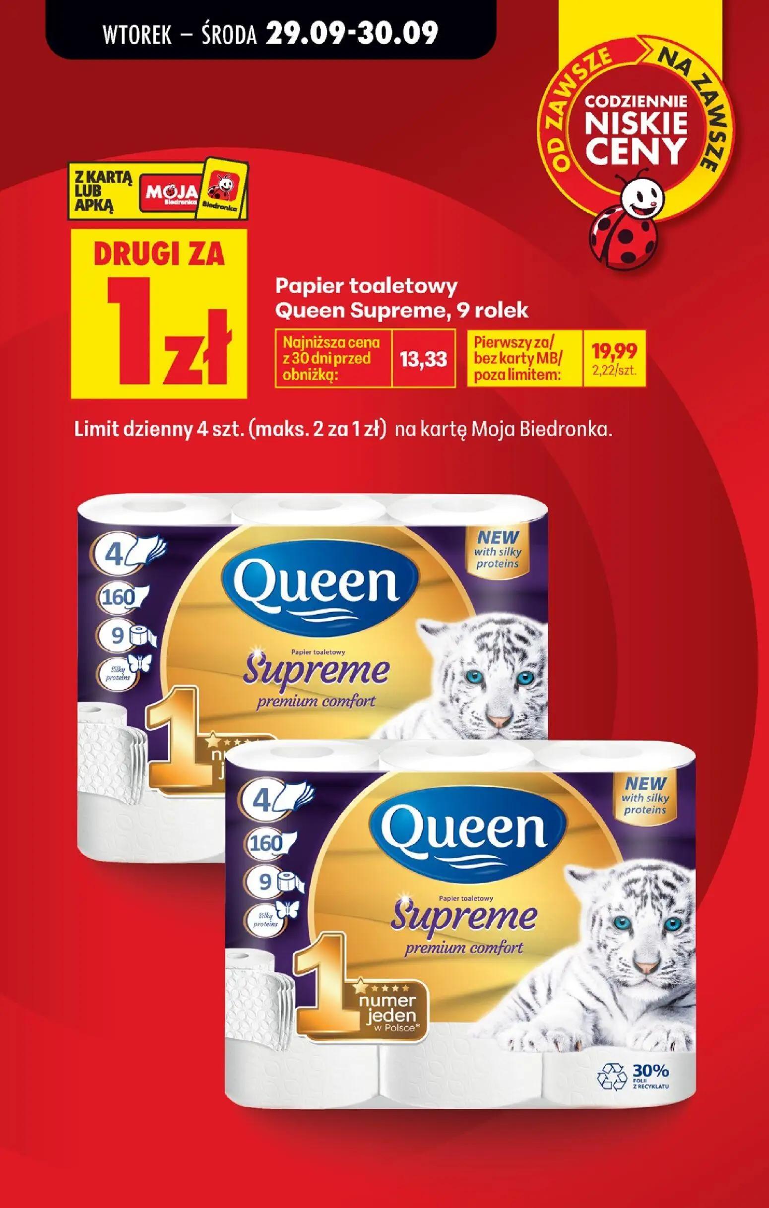 Biedronka gazetka, strona 5 z 6 — Papier toaletowy Queen Supreme, 9 rolek