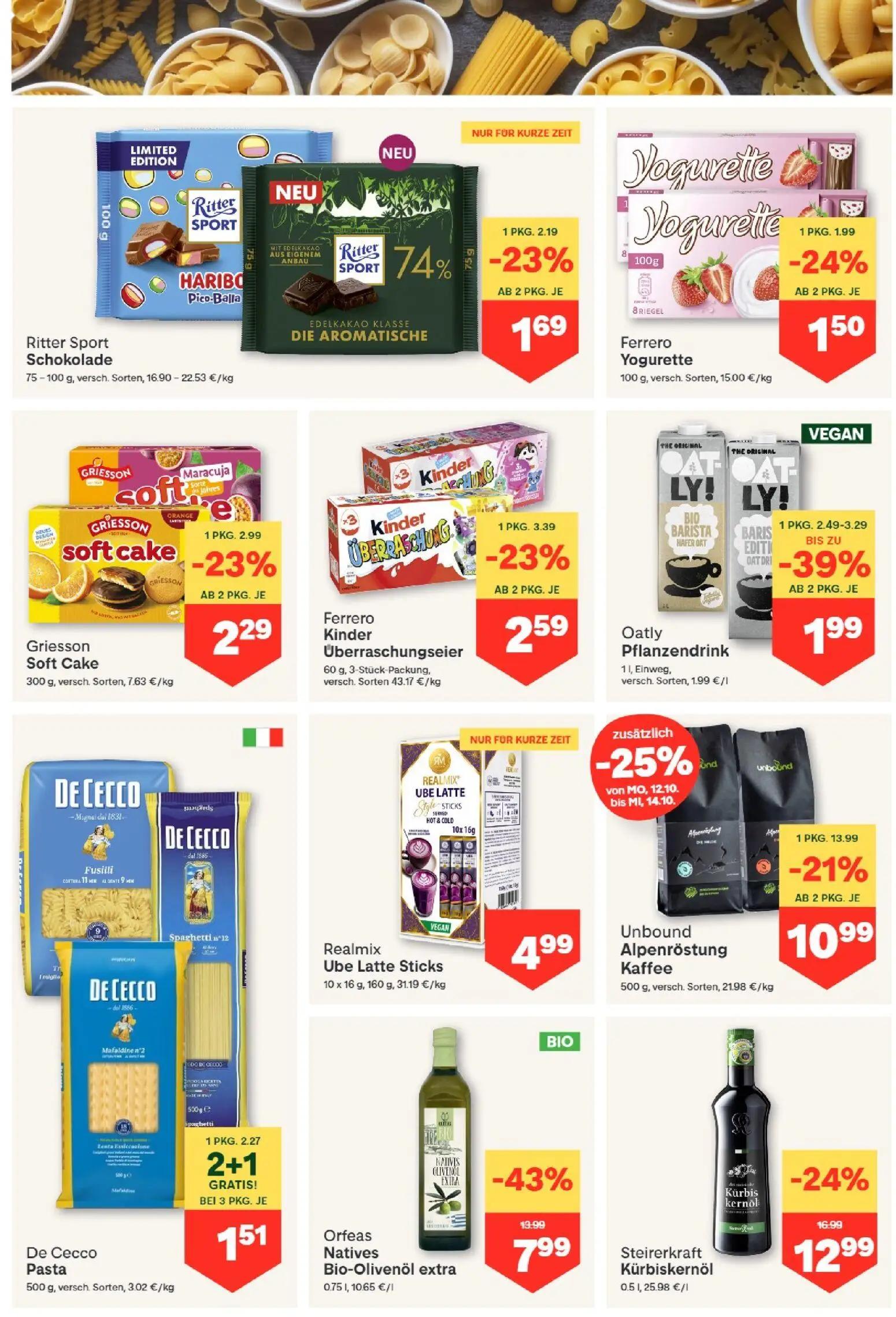 MPREIS Prospekt, Seite 6 von 15 — Orfeas Natives Bio-Olivenöl extra, Steirerkraft Kürbiskernöl, Unbound Alpenröstung Kaffee