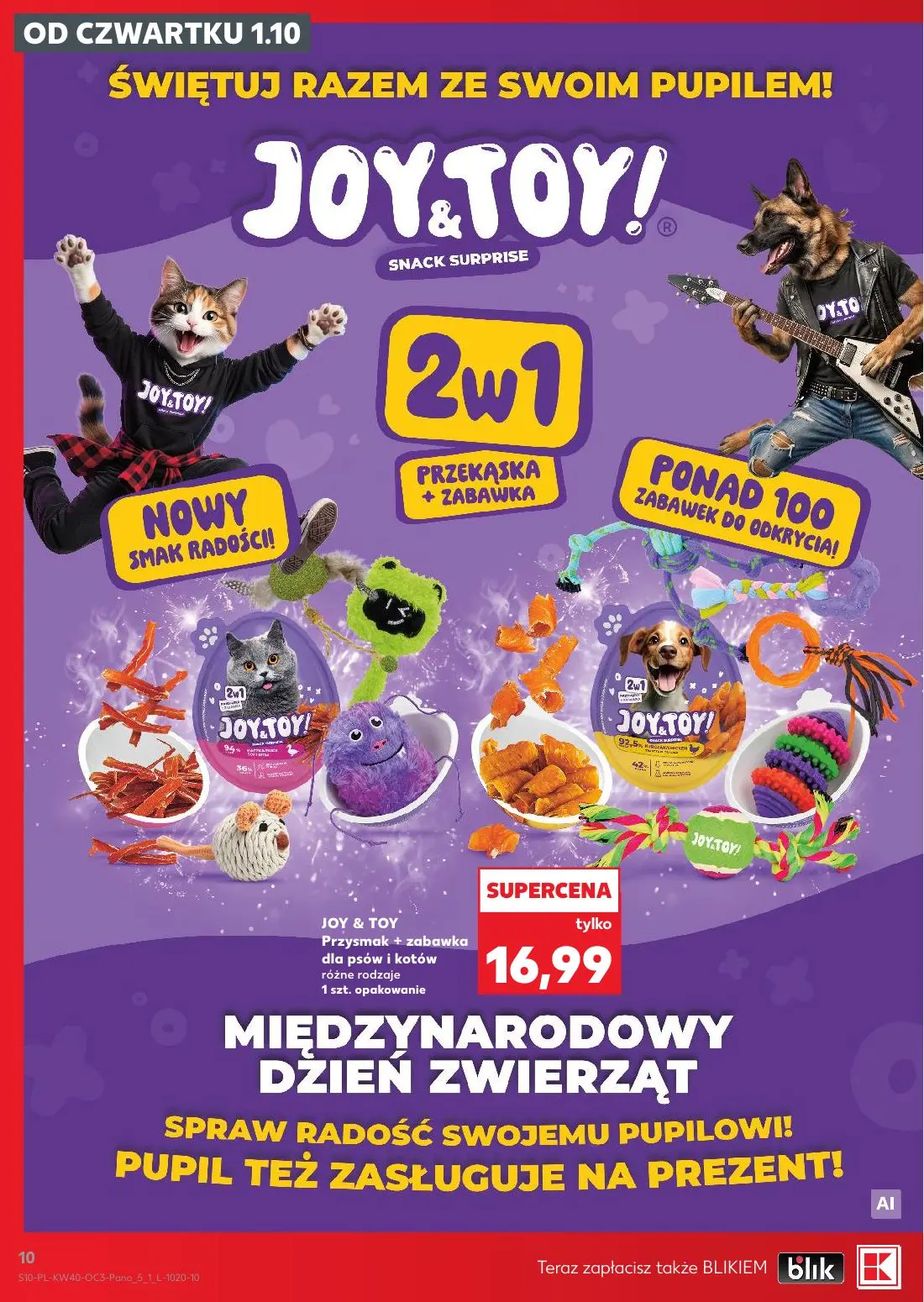 Kaufland gazetka, strona 10 z 18 — JOY & TOY Przysmak + zabawka dla psów i kotów