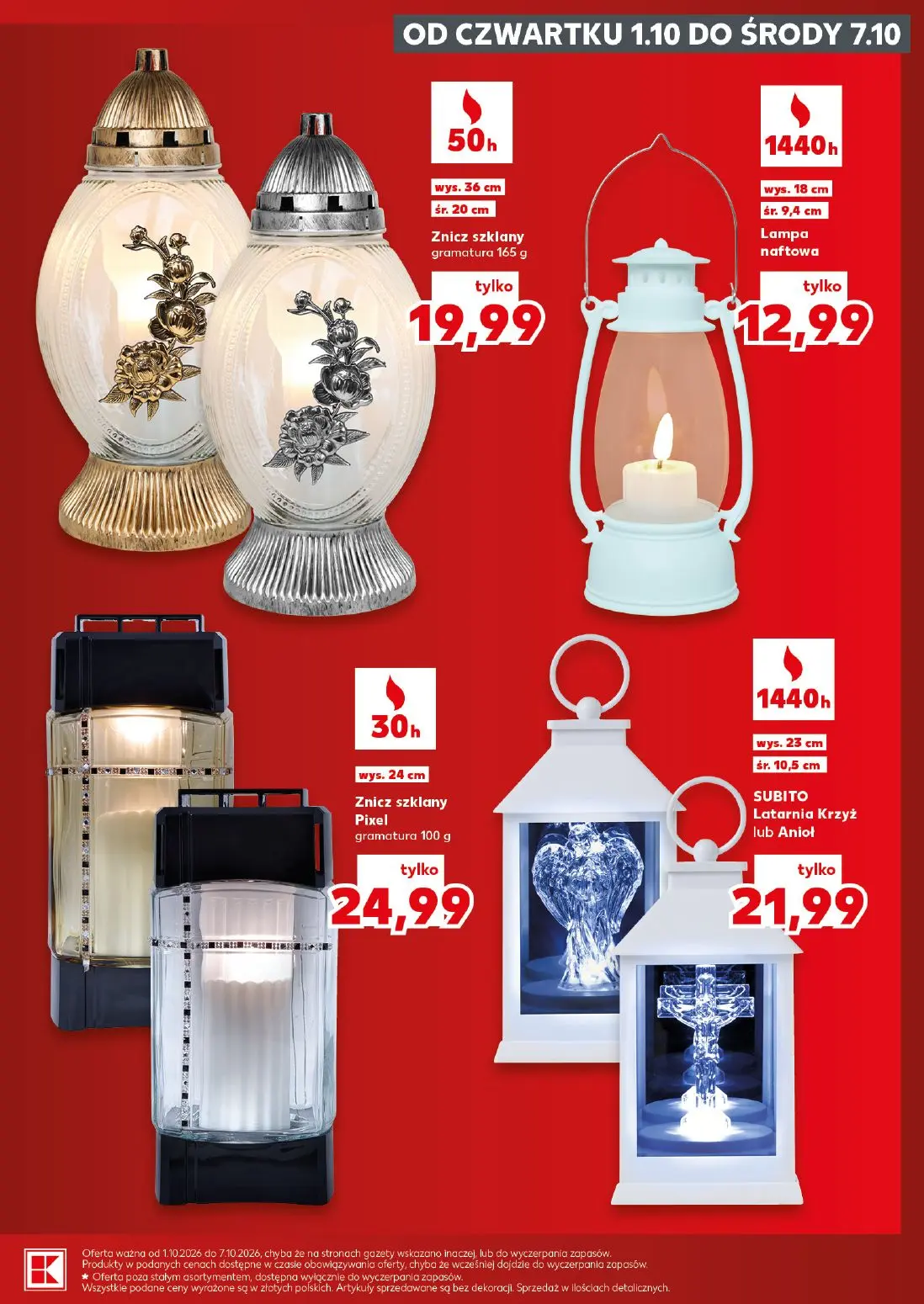 Kaufland gazetka, strona 11 z 20 — Znicz szklany, Lampa naftowa, Znicz szklany Pixel