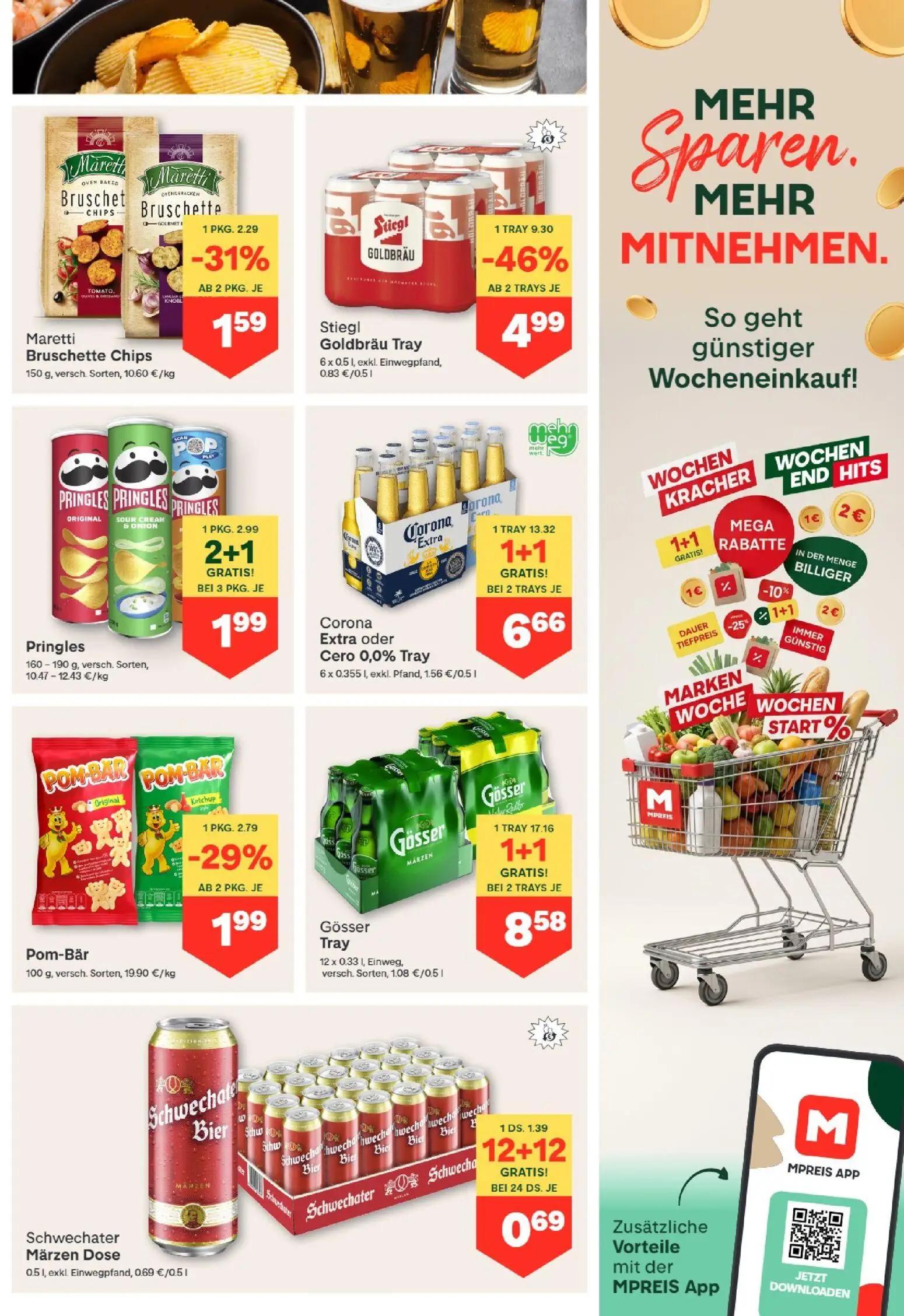 MPREIS Prospekt, Seite 9 von 15 — Gösser Tray, Corona Extra oder Cero 0,0% Tray, Stiegl Goldbräu Tray