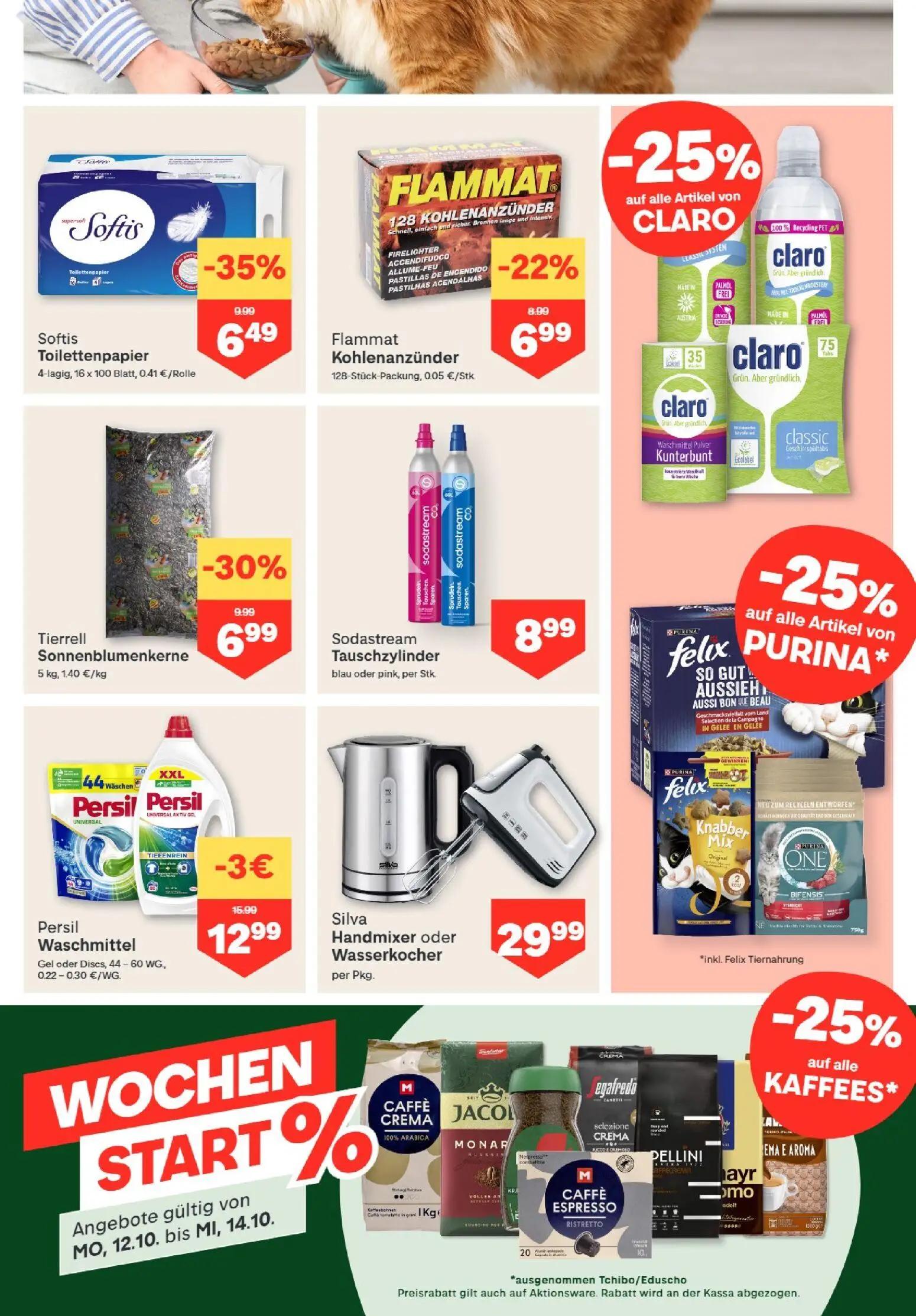 MPREIS Prospekt, Seite 11 von 15 — Softis Toilettenpapier, Tierrell Sonnenblumenkerne, Persil Waschmittel