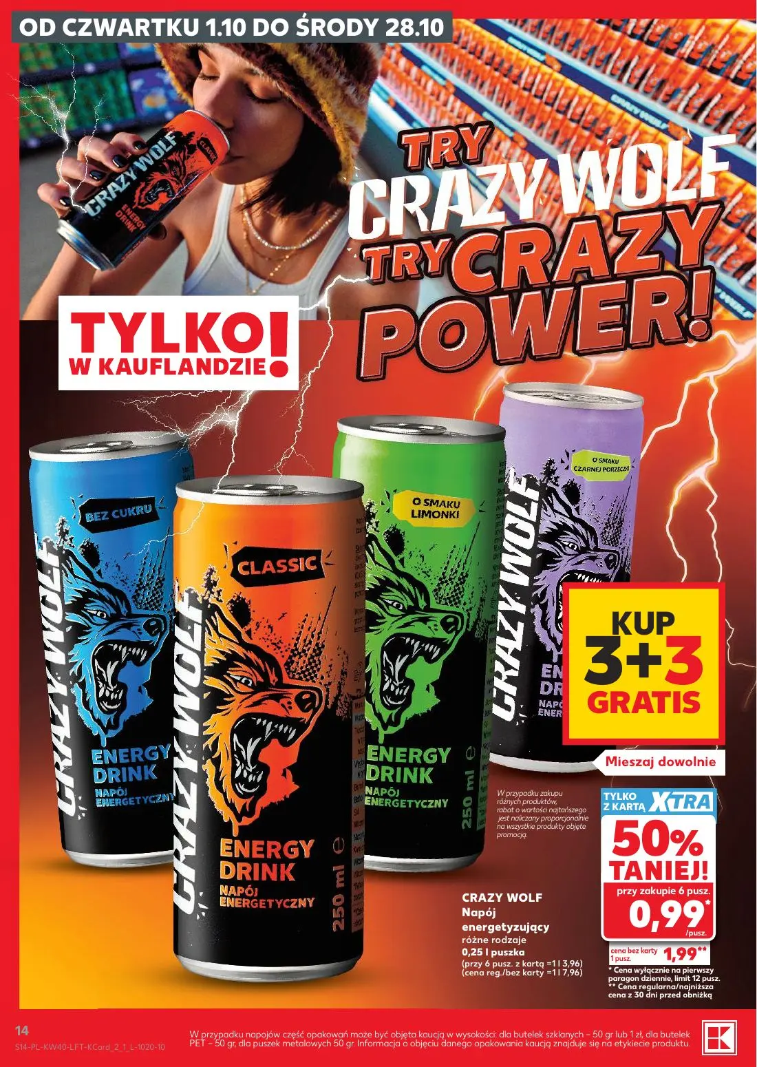 Kaufland gazetka, strona 14 z 67 — CRAZY WOLF Napój energetyzujący