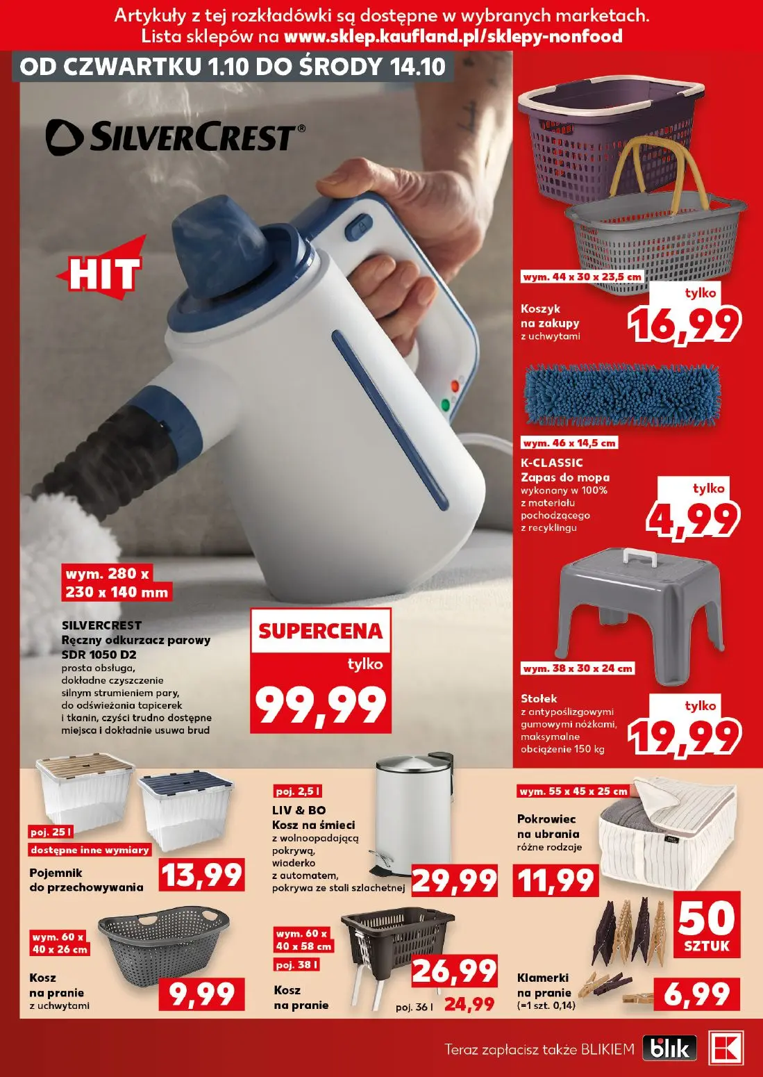 Kaufland gazetka, strona 16 z 18 — Kosz na pranie, Koszyk na zakupy z uchwytami, K-CLASSIC Zapas do mopa wykonany w 100% z m…
