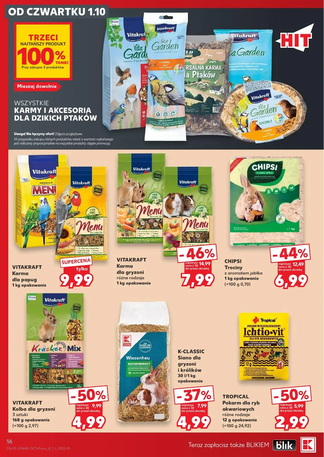 Kaufland gazetka, strona 16 z 18 — VITAKRAFT Karma dla gryzoni, CHIPSI Trociny z aromatem jabłka, VITAKRAFT Kolba dla gryzoni