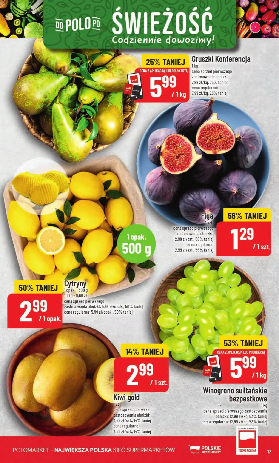 POLOmarket gazetka, strona 17 z 66 — Winogrono sułtańskie bezpestkowe, Cytryny, Gruszki Konferencja