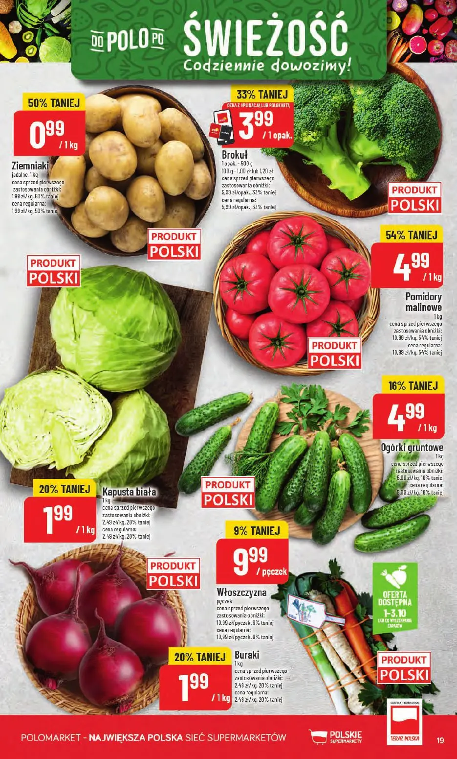 POLOmarket gazetka, strona 19 z 66 — Pomidory malinowe, Brokuł, Ziemniaki