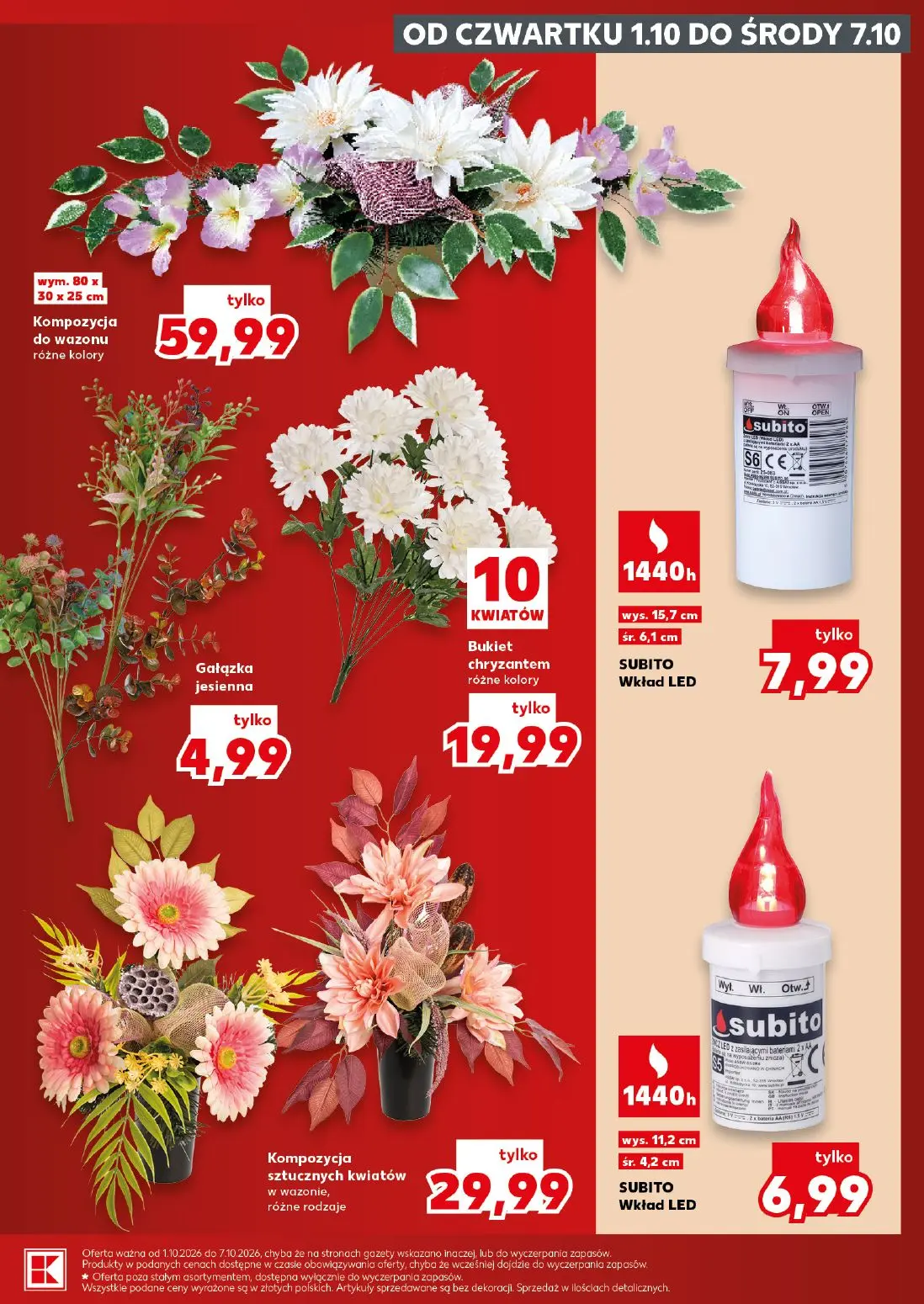 Kaufland gazetka, strona 19 z 20 — Kompozycja do wazonu, SUBITO Wkład LED, Gałązka jesienna