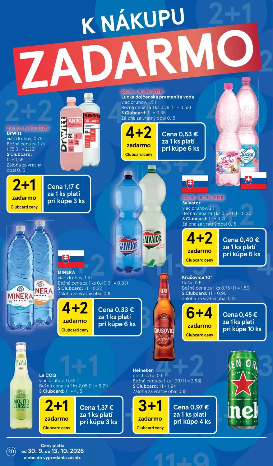Tesco leták, strana 20 z 43 — DrWitt, Lucka dojčenská pramenitá voda, Salvator