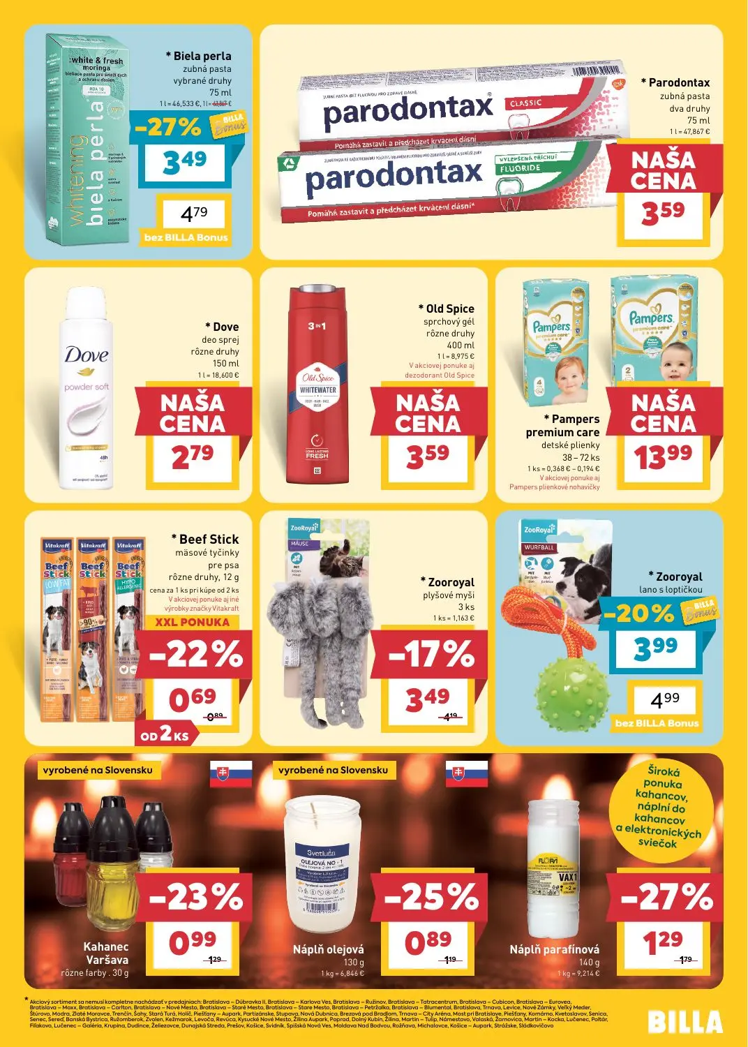 Billa leták, strana 21 z 27 — Biela perla zubná pasta vybrané druhy, Zooroyal lano s loptičkou, Zooroyal plyšové myši