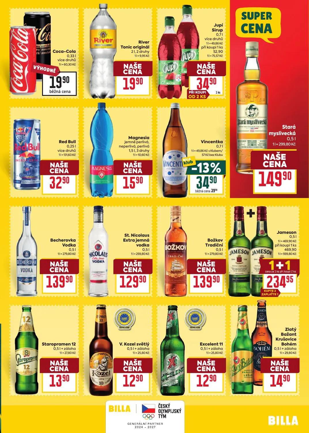 Billa leták, strana 25 z 36 — Jameson, Jupi Sirup, Vincentka