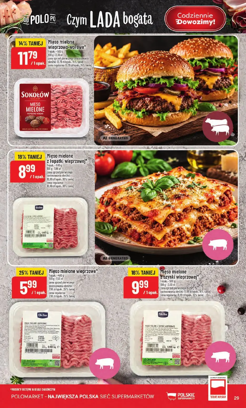 POLOmarket gazetka, strona 29 z 66 — Mięso mielone wieprzowo-wołowe, Mięso mielone z łopatki wieprzowej, Mięso mielone wiepr…