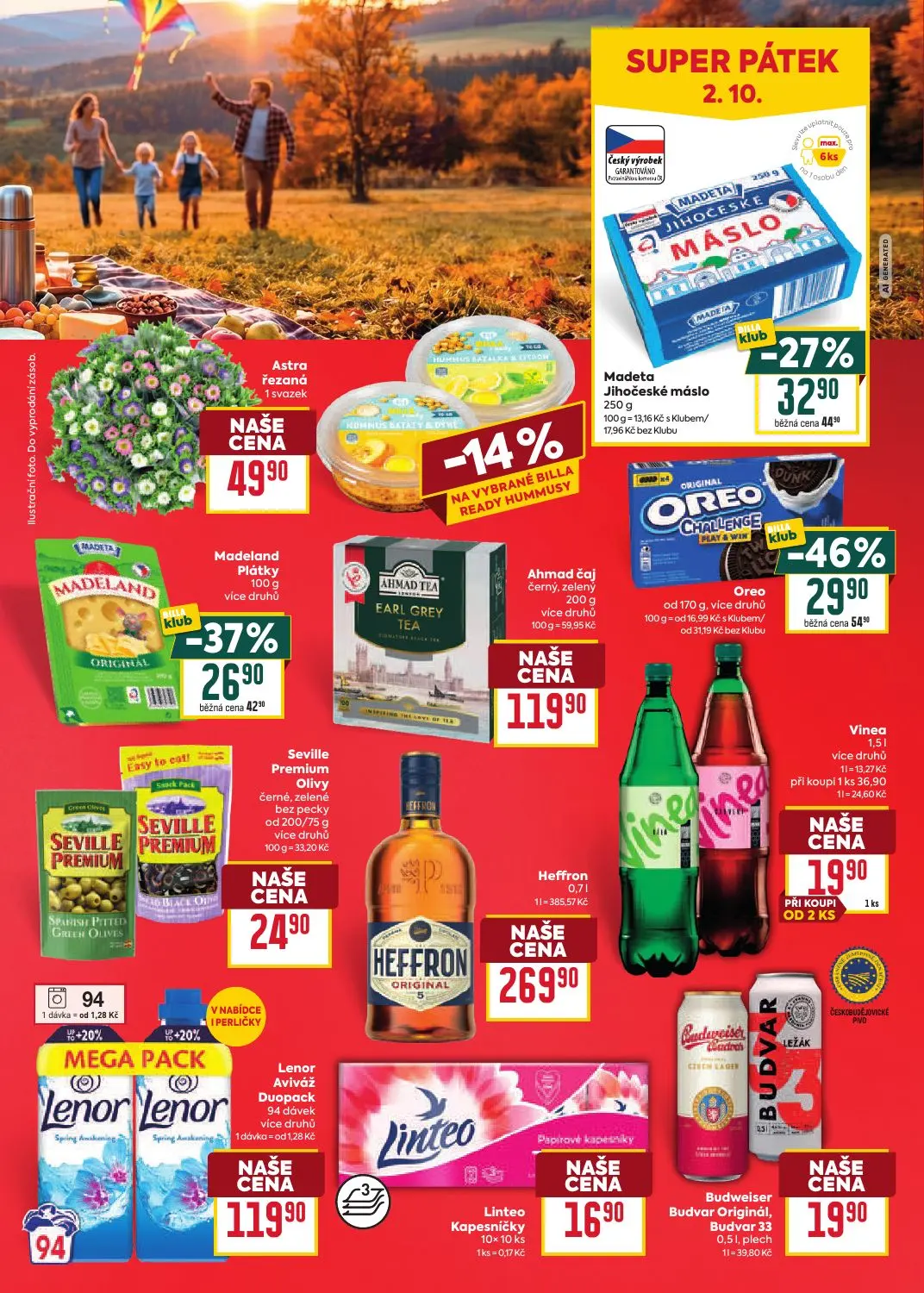 Billa leták, strana 31 z 36 — Oreo, Madeland Plátky, Madeta Jihočeské máslo