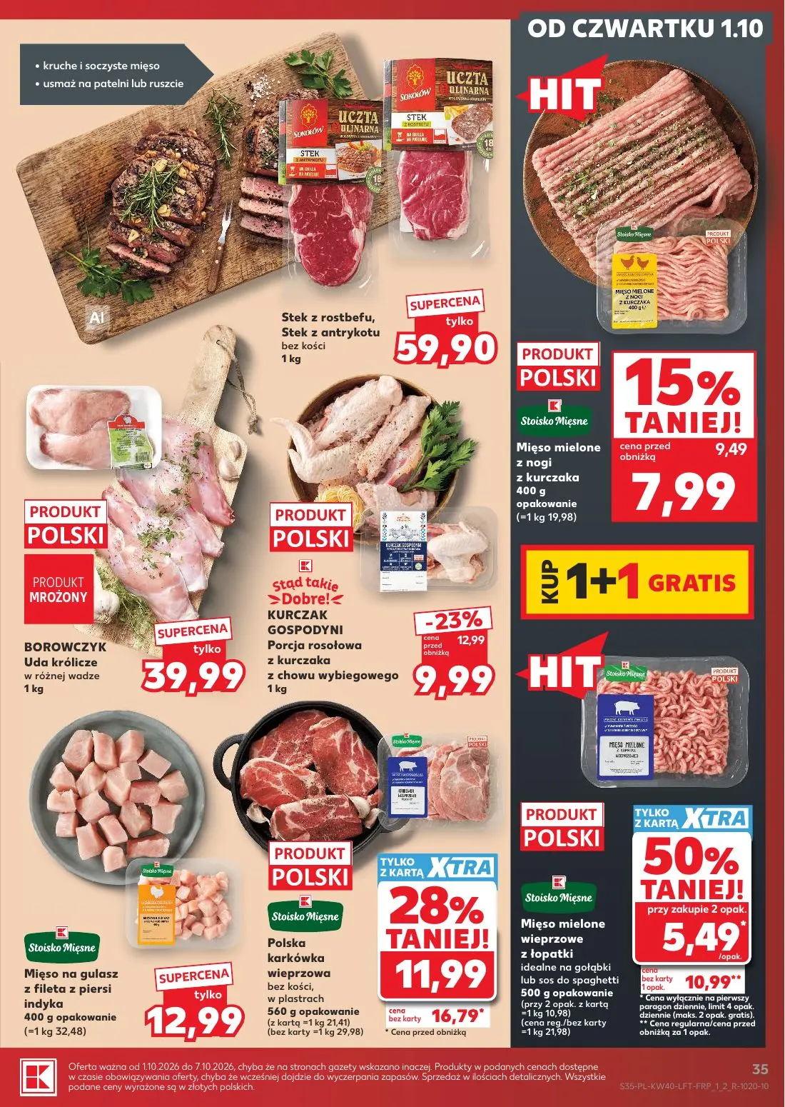 Kaufland gazetka, strona 35 z 67 — Mięso mielone wieprzowe z łopatki idealne na gołąbki lub sos do spaghetti, Polska karkówk…